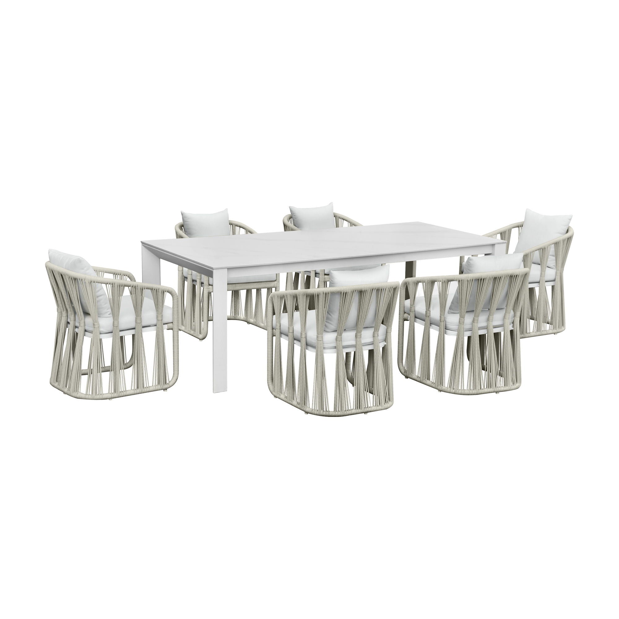 Alexa - Outdoor Dining Table - White - Image 3