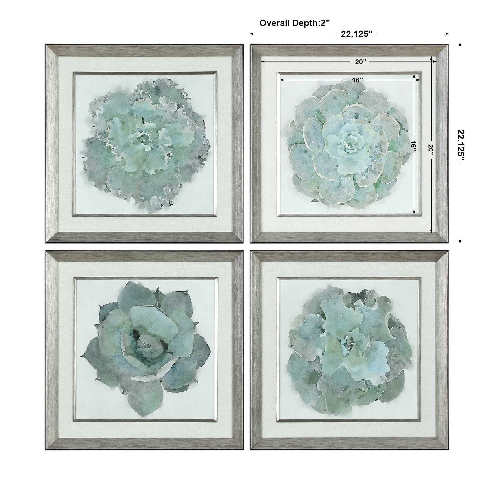 Natural Beauties - Botanical Prints (Set of 4) - Light Blue - Image 3
