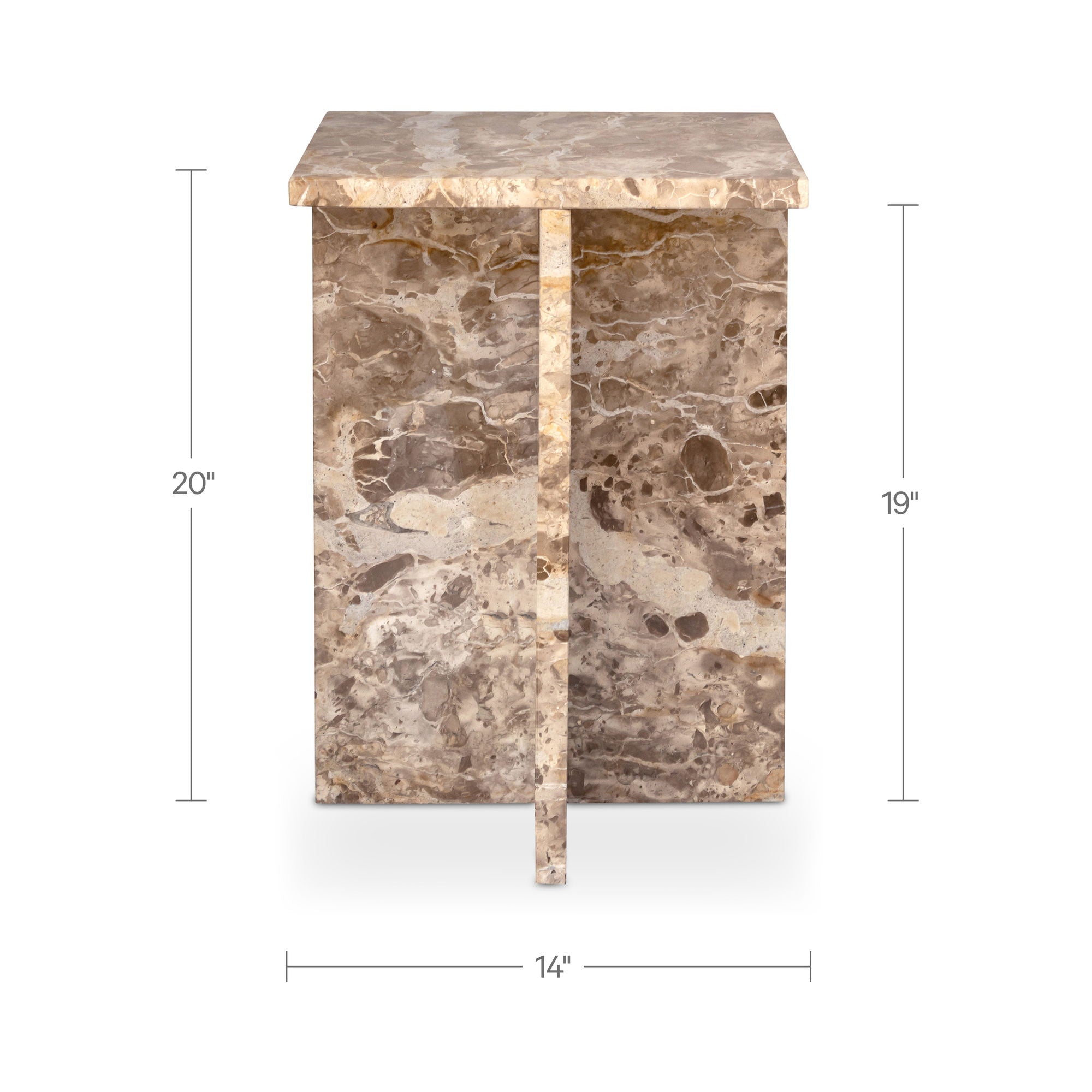 Blair - Accent Table Panther Marble - Beige - Image 2