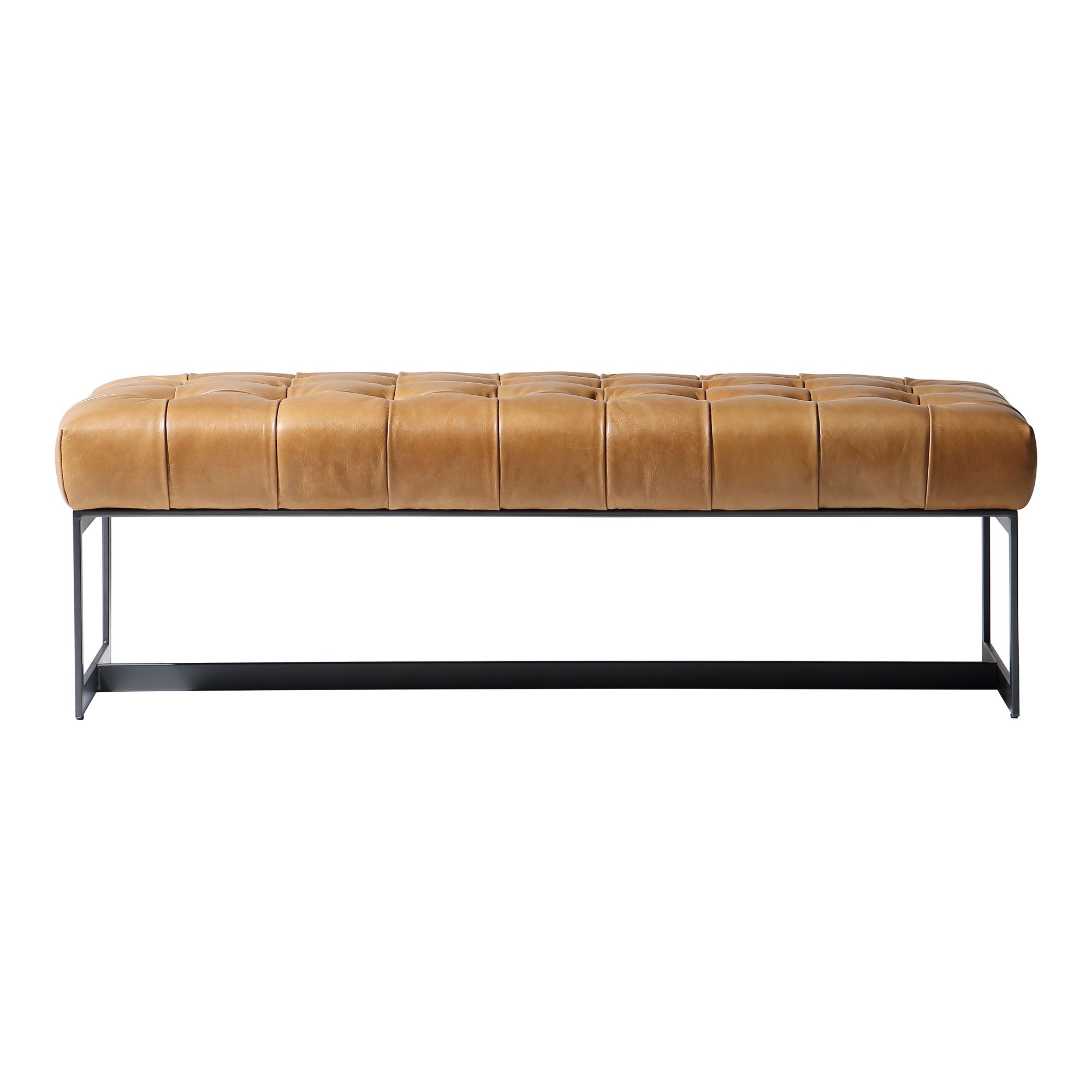 Wyatt - Leather Bench - Light Brown - Image 1