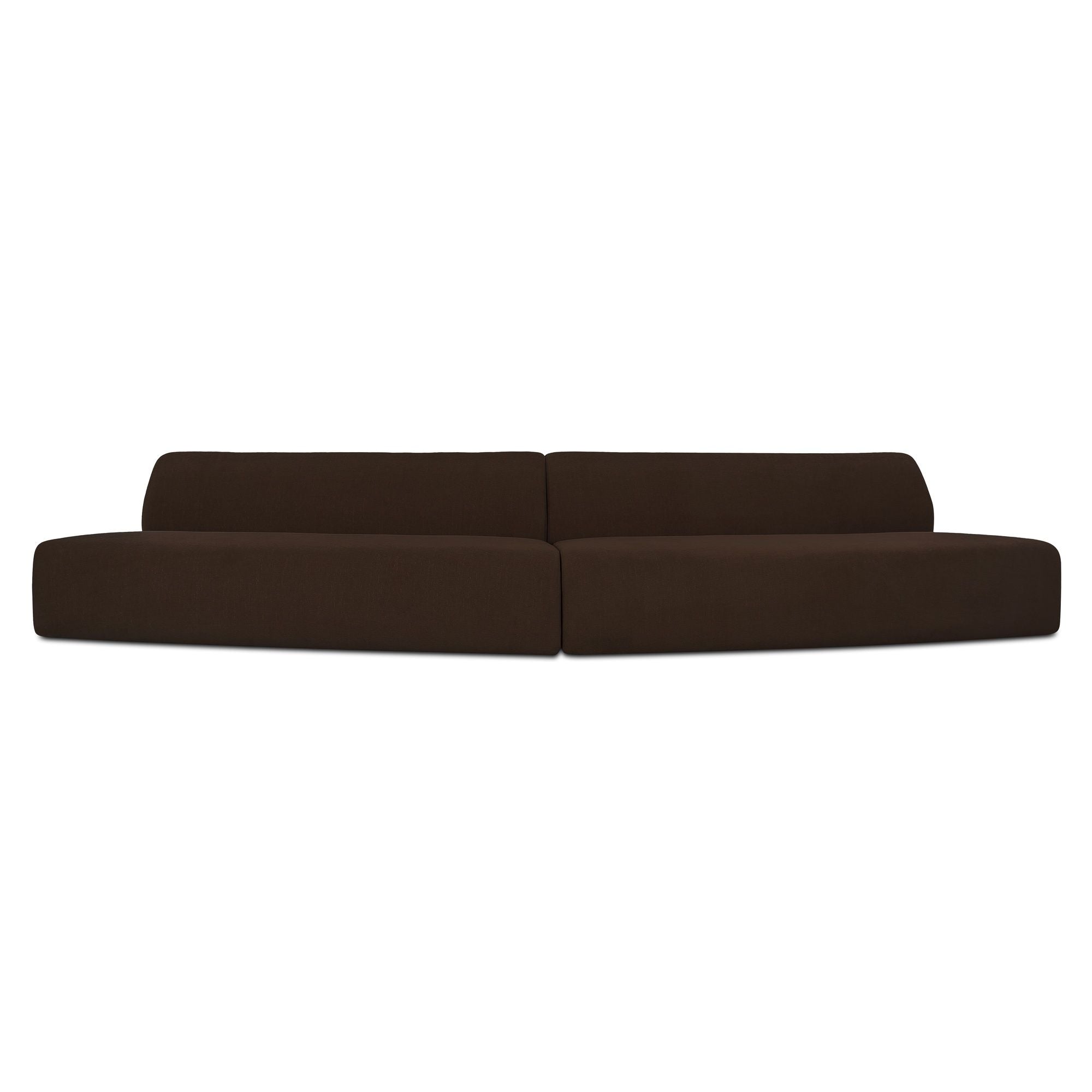 Naomi - 2 Piece Convex Modular Sectional - Dark Brown - Image 1