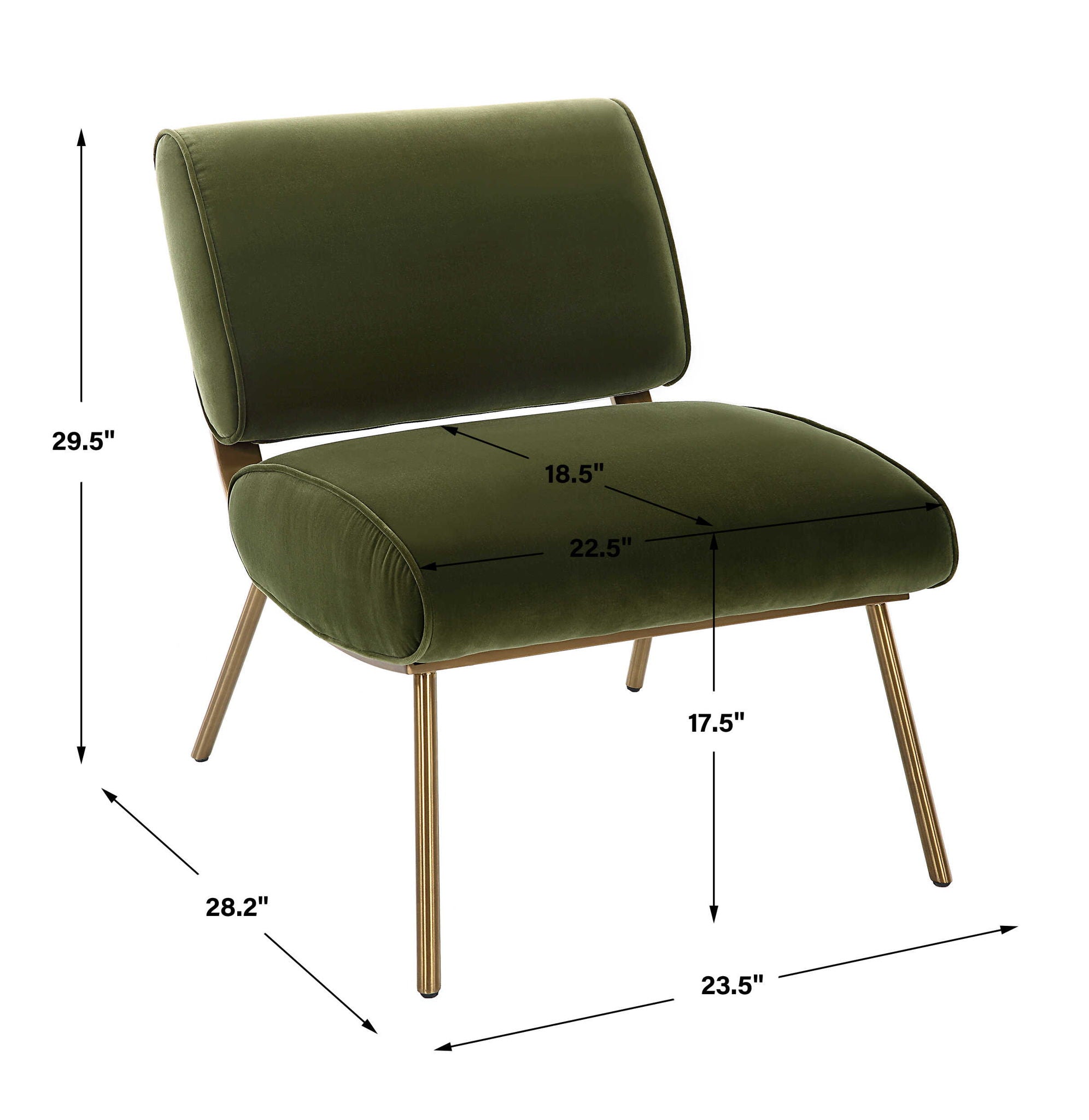 Knoll - Mid-Century Accent Chair - Green - Image 3