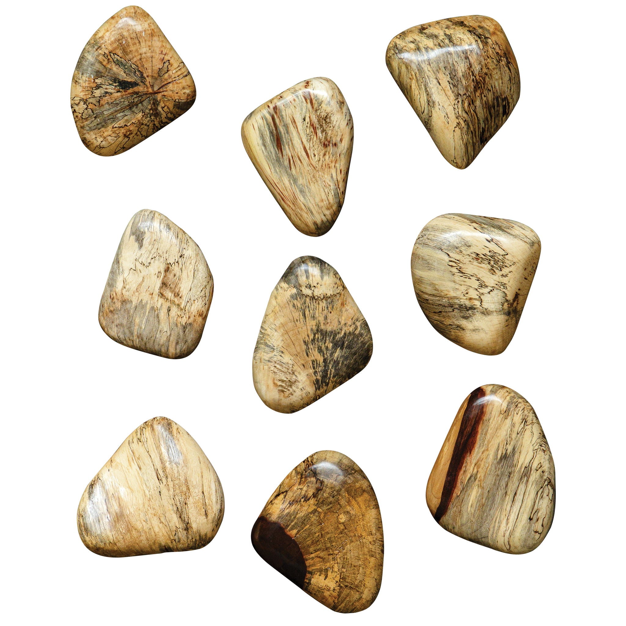 Pebbles – Blonde Wood Wall Décor (Set of 9) – Light Brown