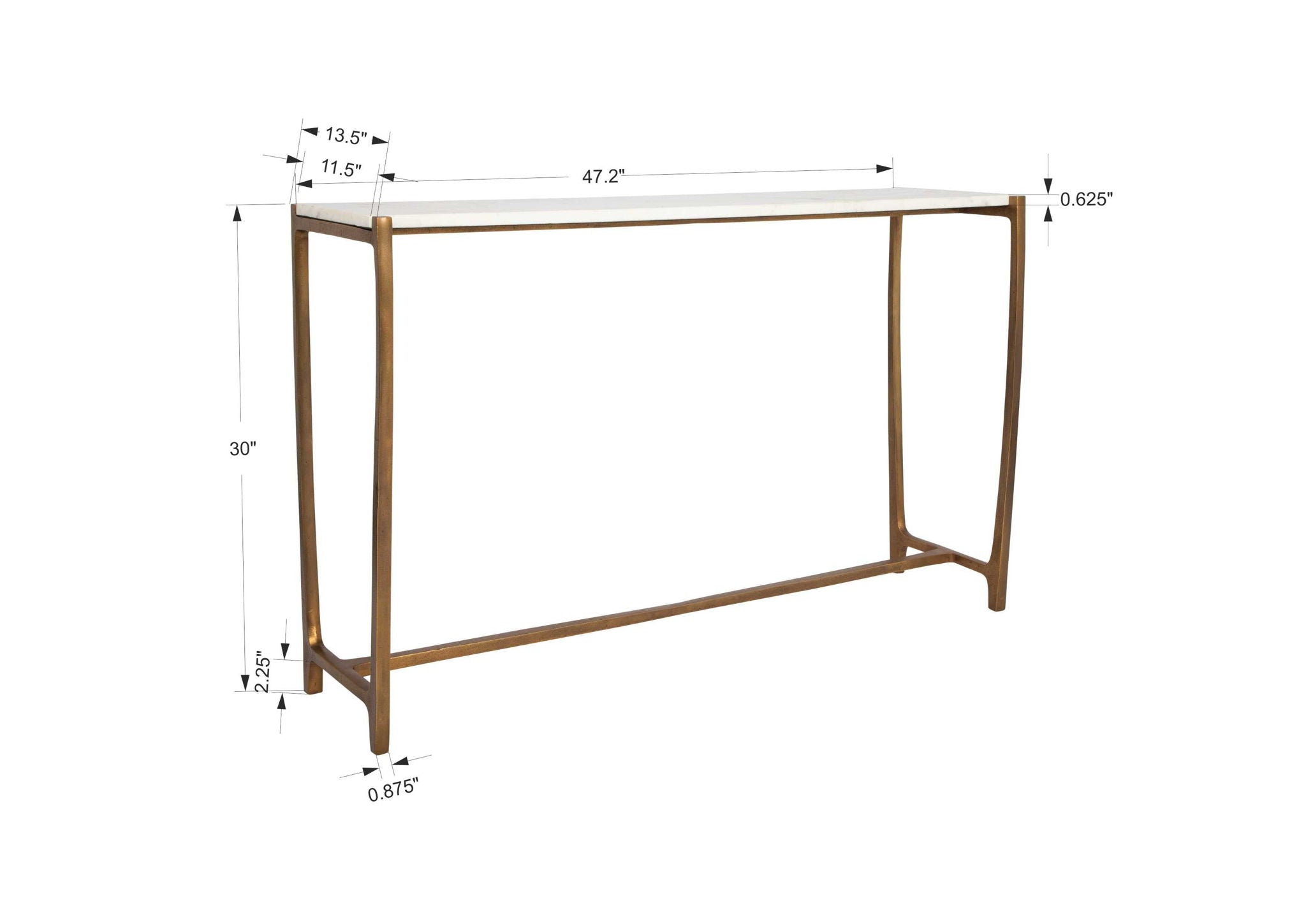 Affinity - Marble Console Table - White - Image 2