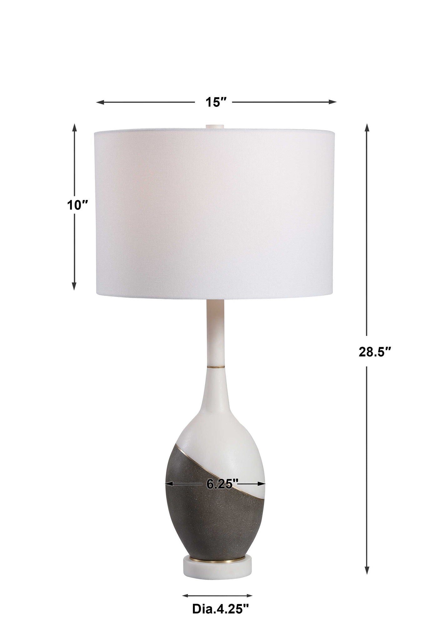 Tanali - Modern Table Lamp - White & Gray - Image 2