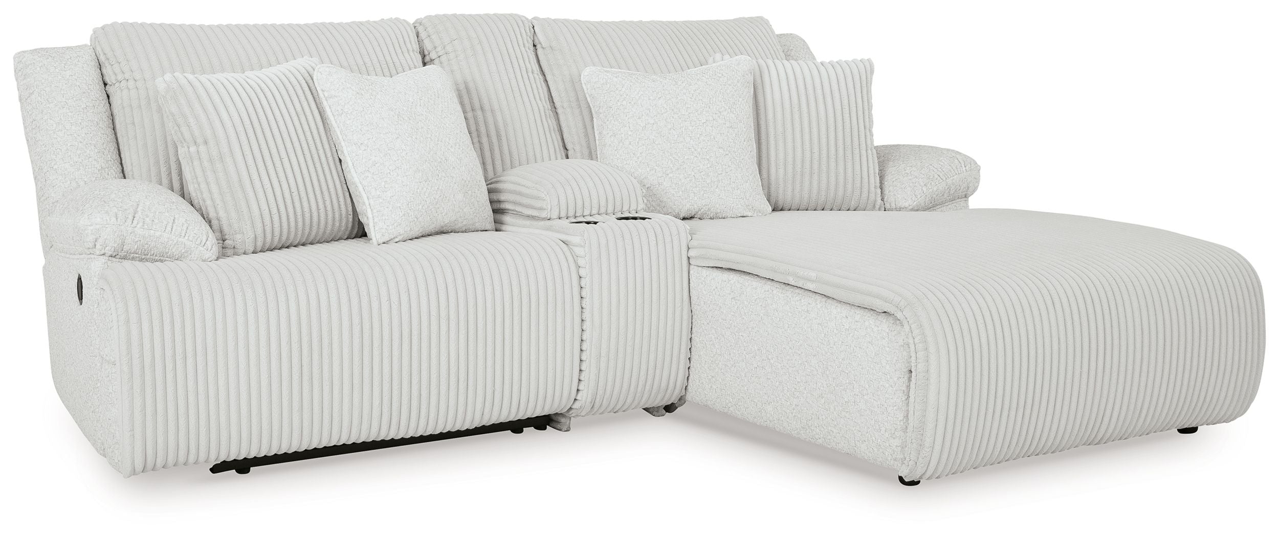 Top Tier – 3-Piece Reclining Sectional Sofa With Raf Chaise – Fabric – Alloy
