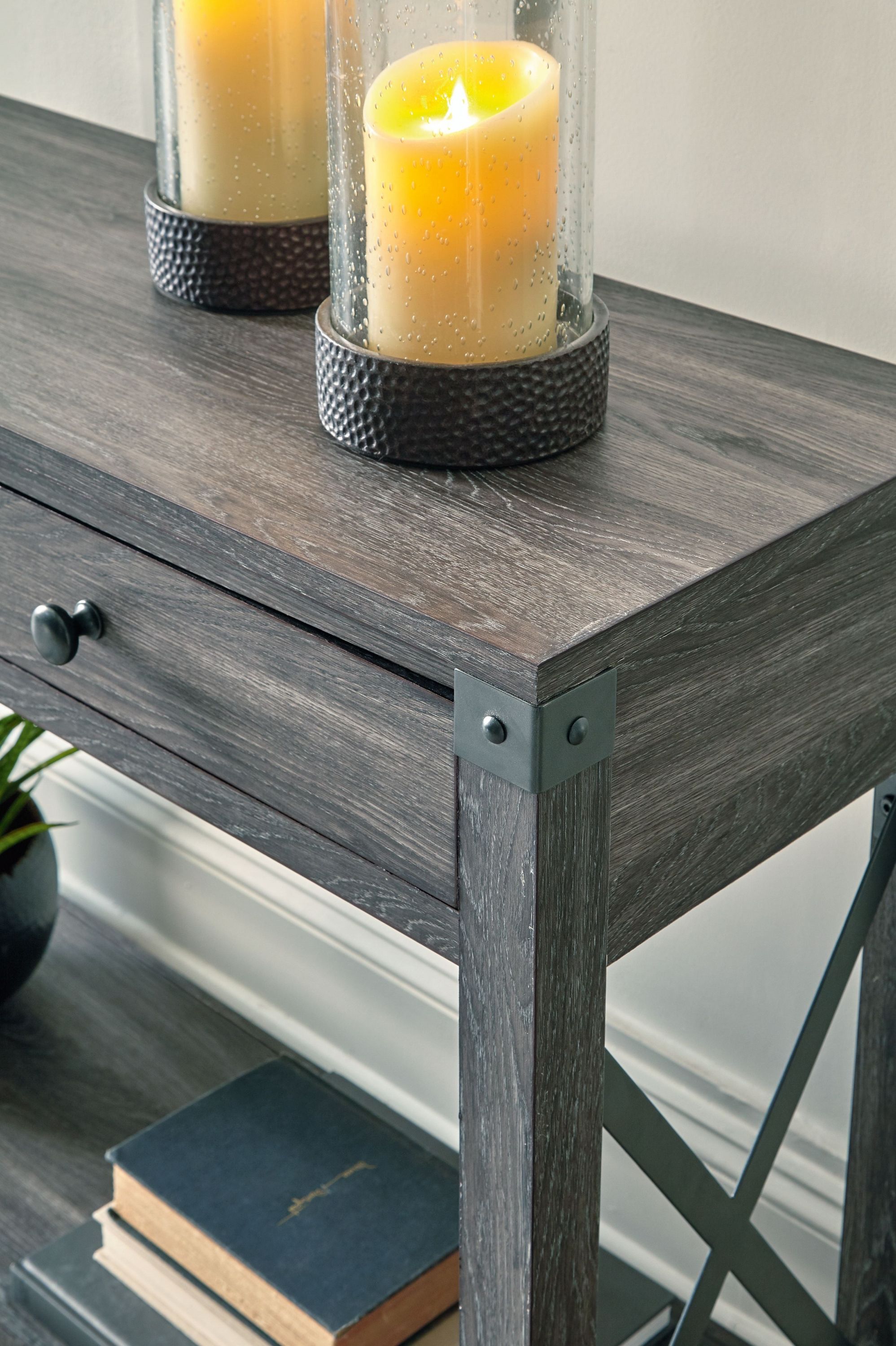 Freedan - Console Sofa Table - Grayish Brown - Image 3