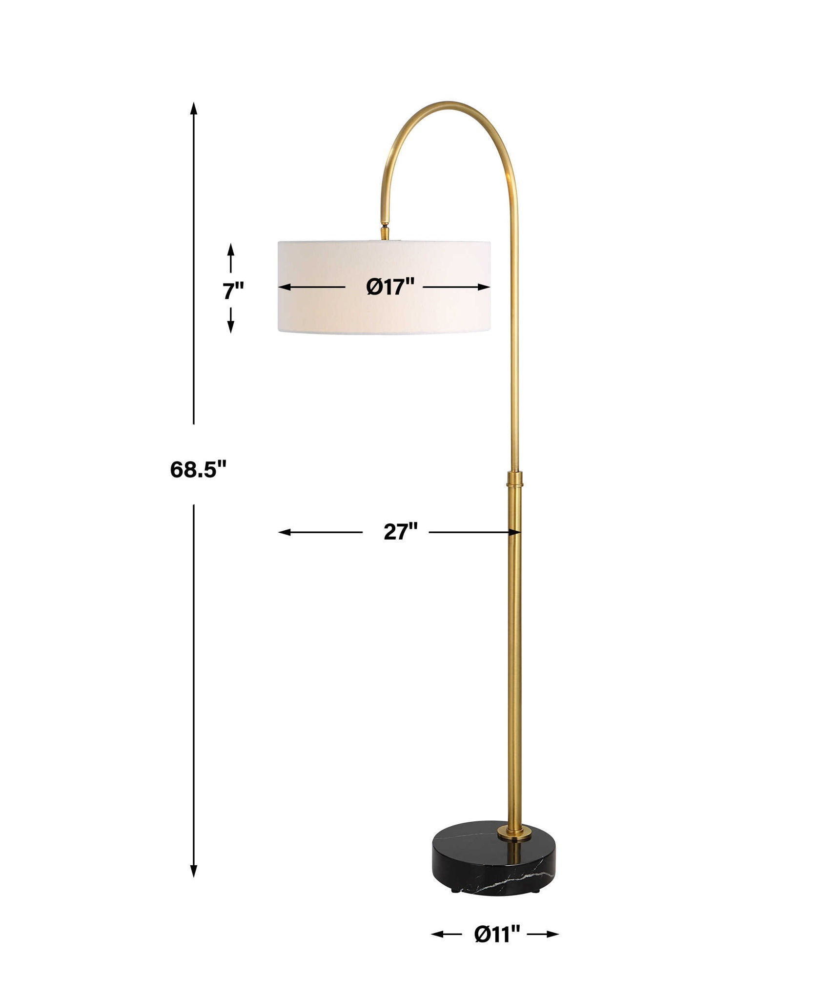 Huxford - Brass Arch Floor Lamp - Image 2