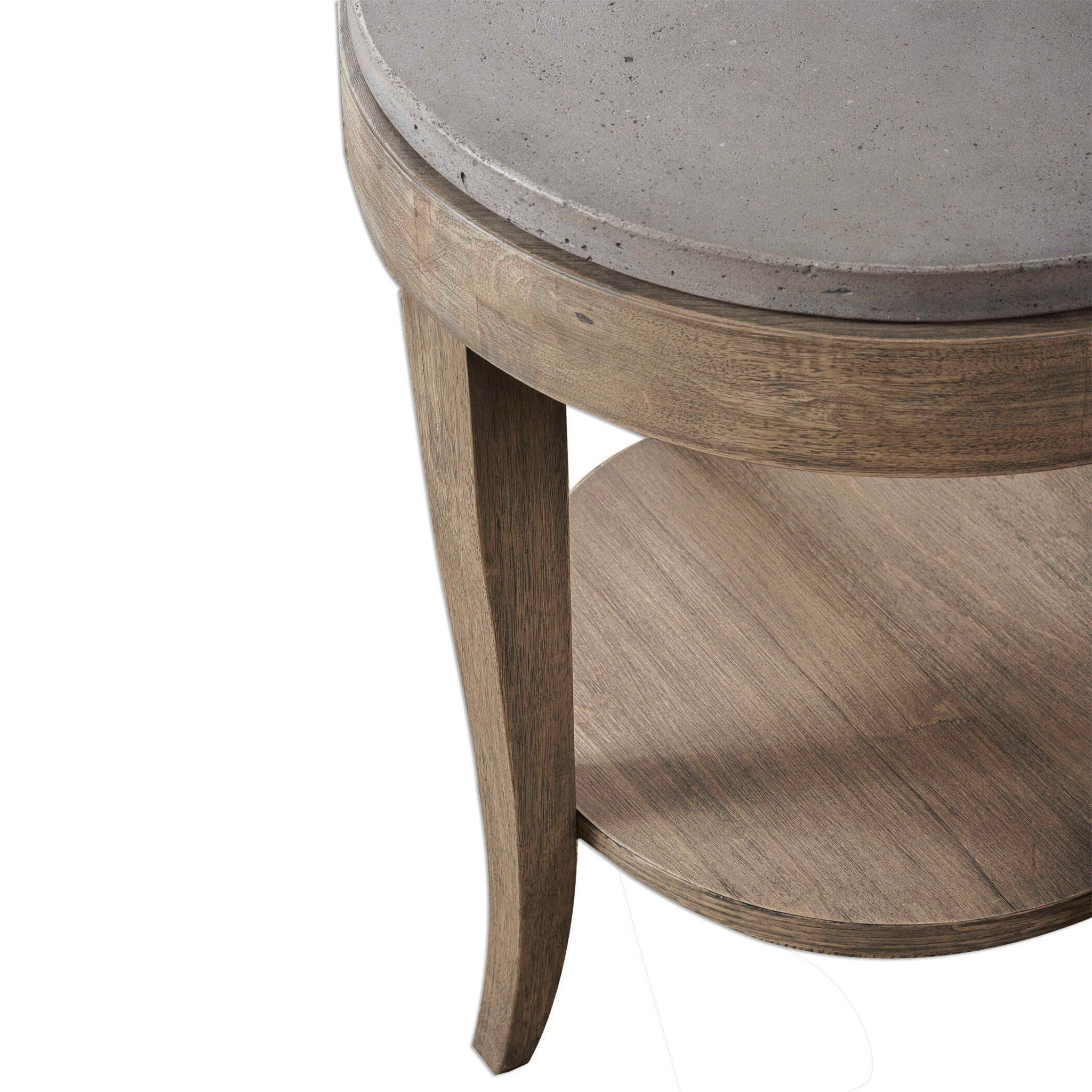 Deka - Round Side Table - Gray & Light Brown - Image 2