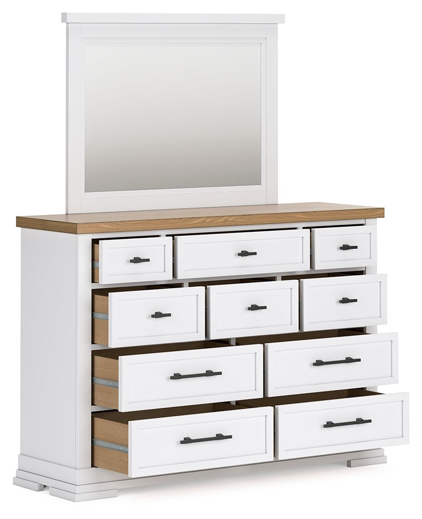 Ashbryn - Dresser And Mirror - White / Natural - Image 2