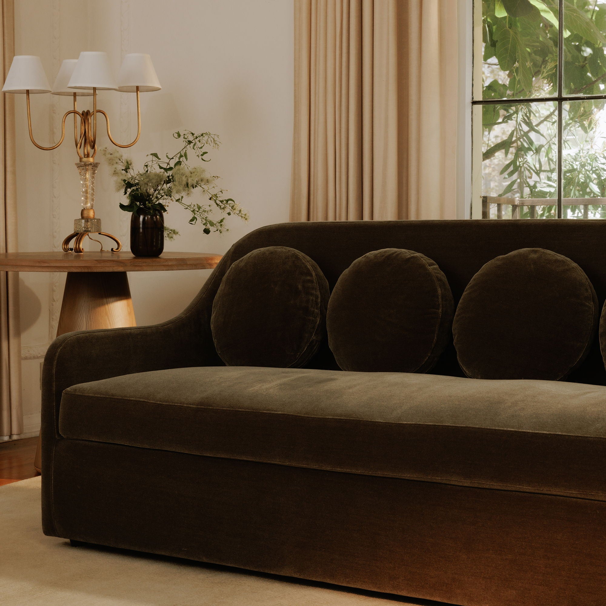 Rialto - Faux Mohair Sofa - Dark Green - Image 3