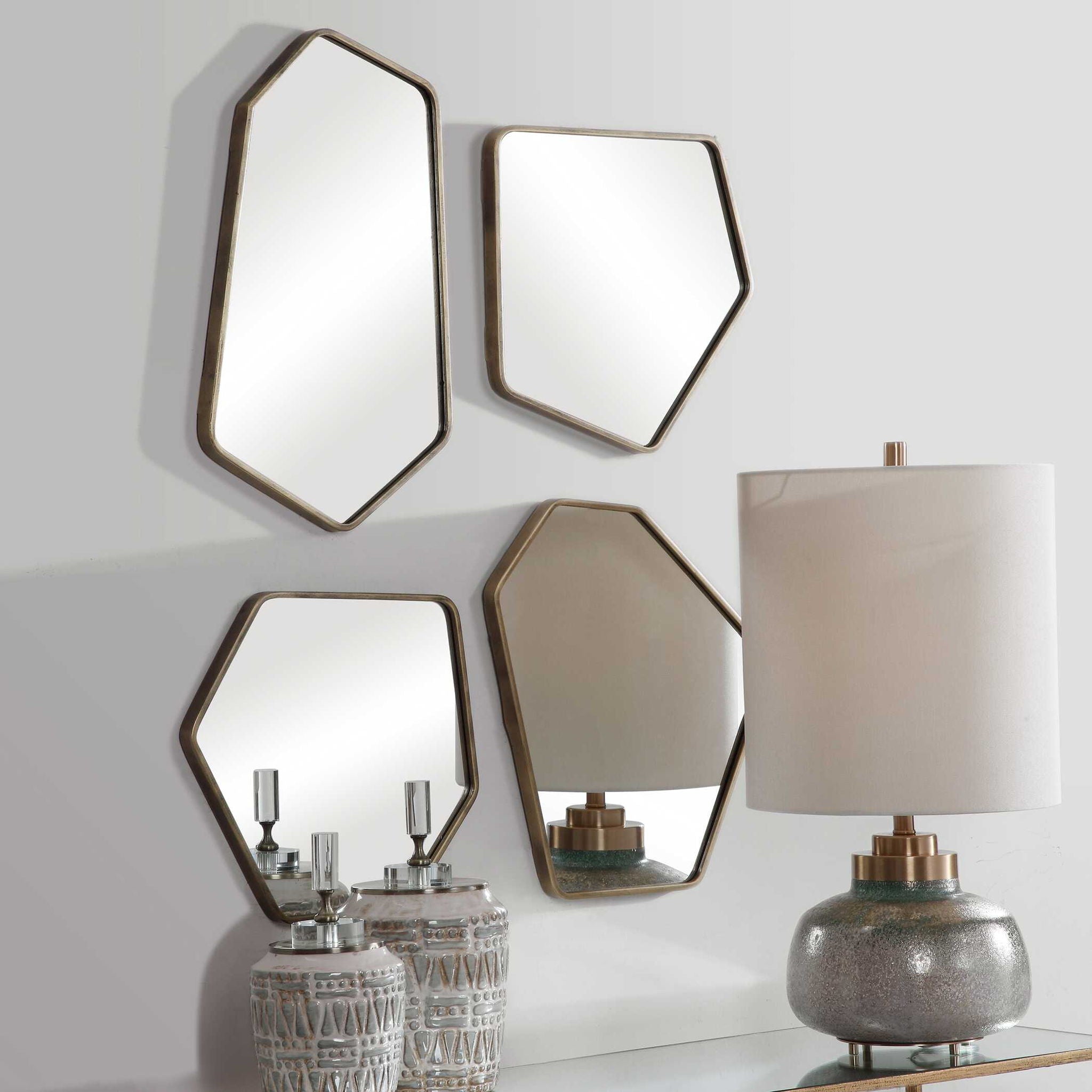 Linneah - Modern Mirrors (Set of 4) - Gold - Image 3