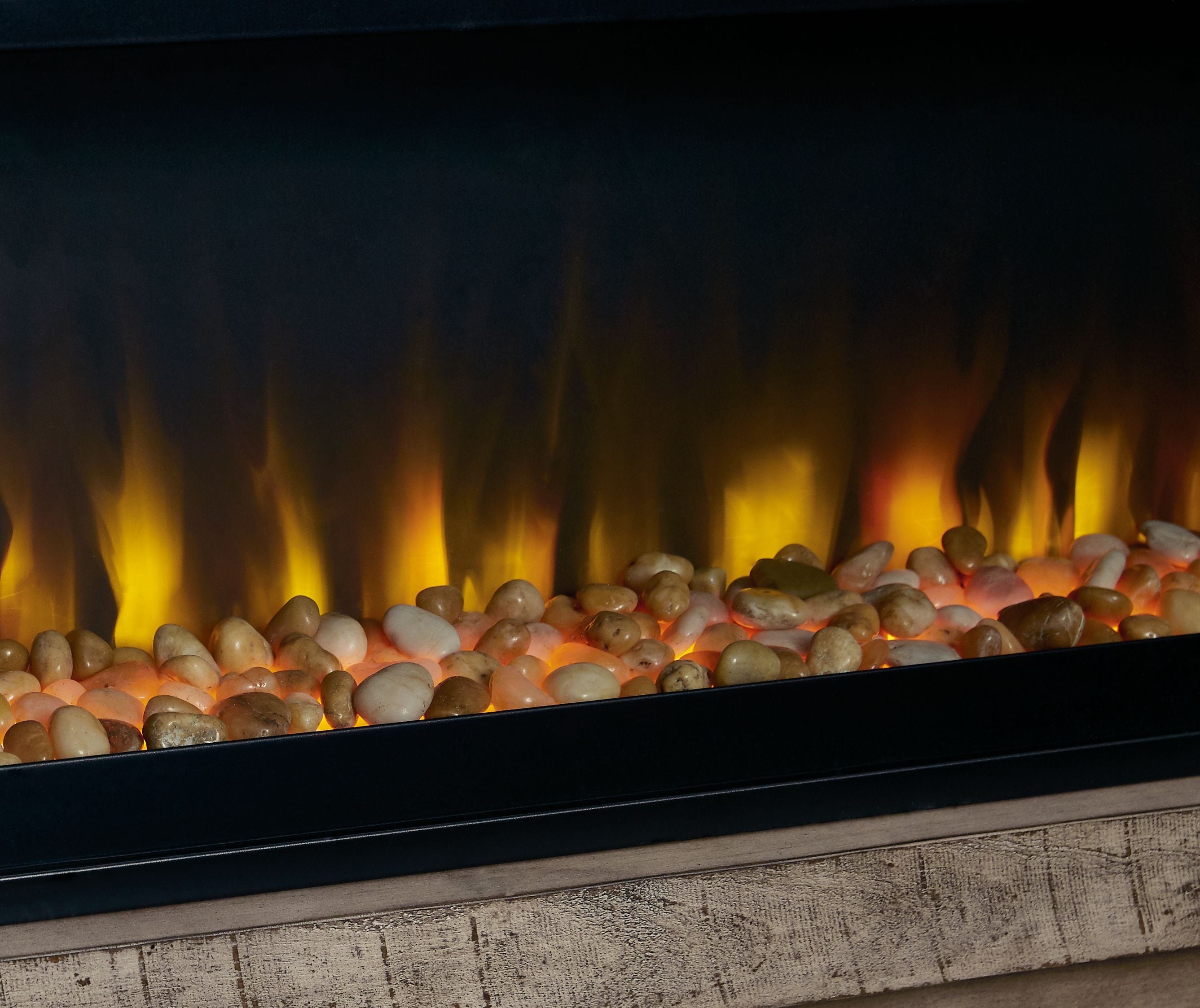 Entertainment Accessories - Wide Fireplace Insert - Black - Image 2