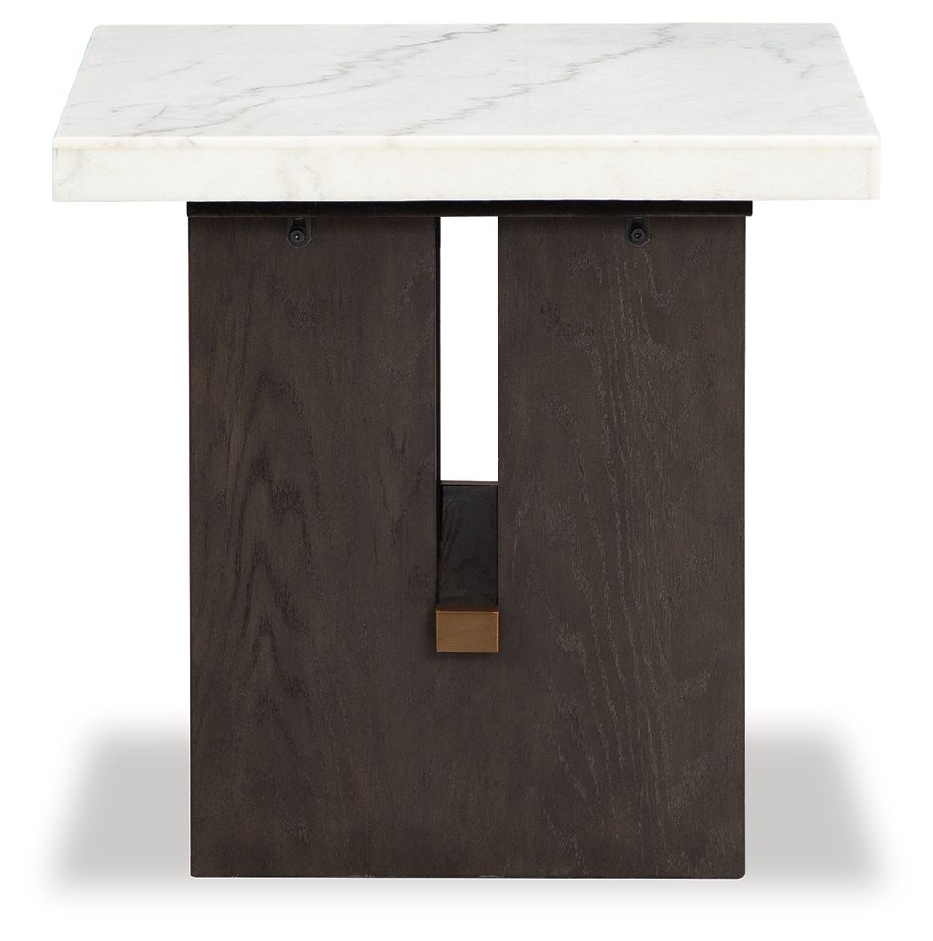 Burkhaus - Rectangular End Table - White / Dark Brown - Image 2
