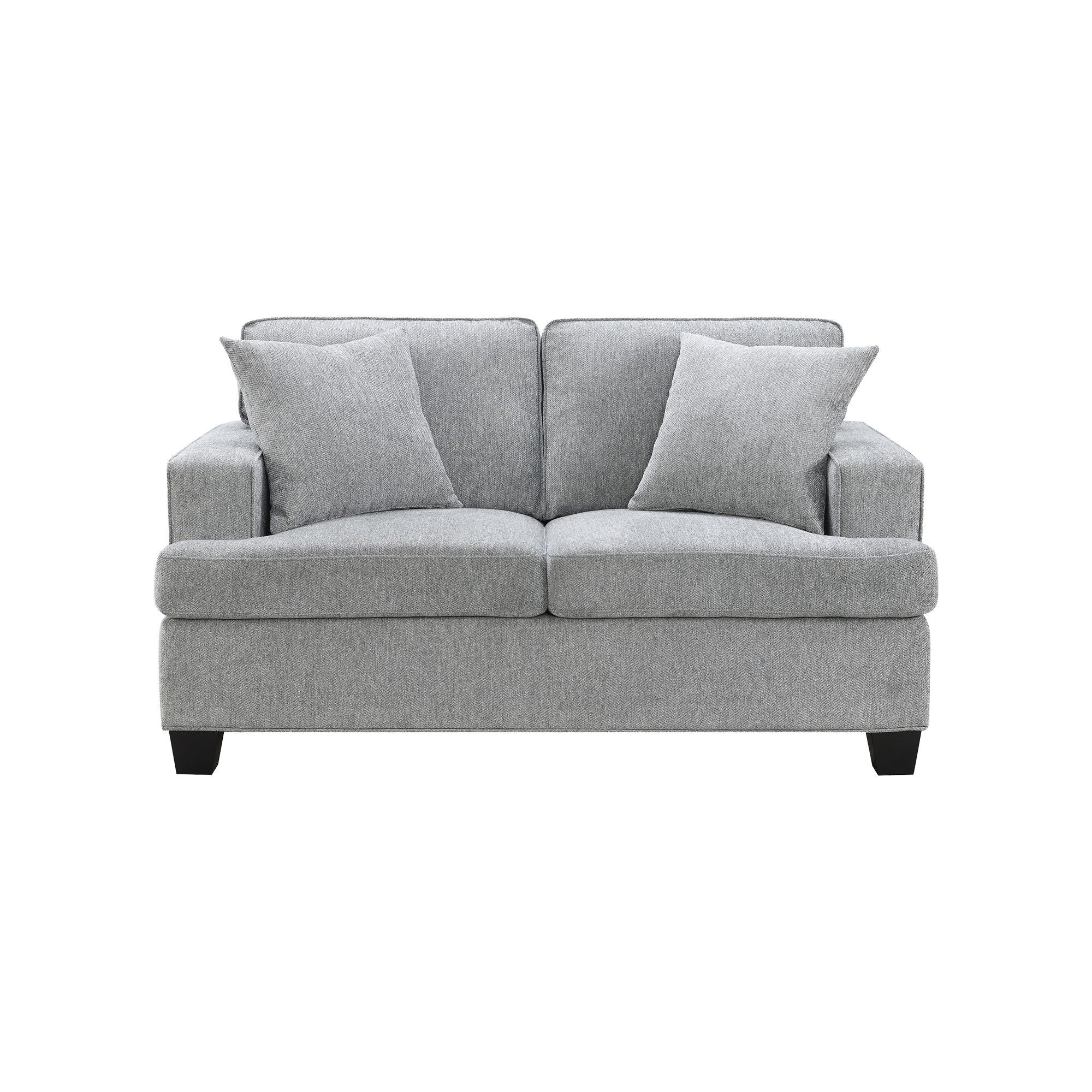 Baldwin – Loveseat With 2 Pillows – Dalton Graphite