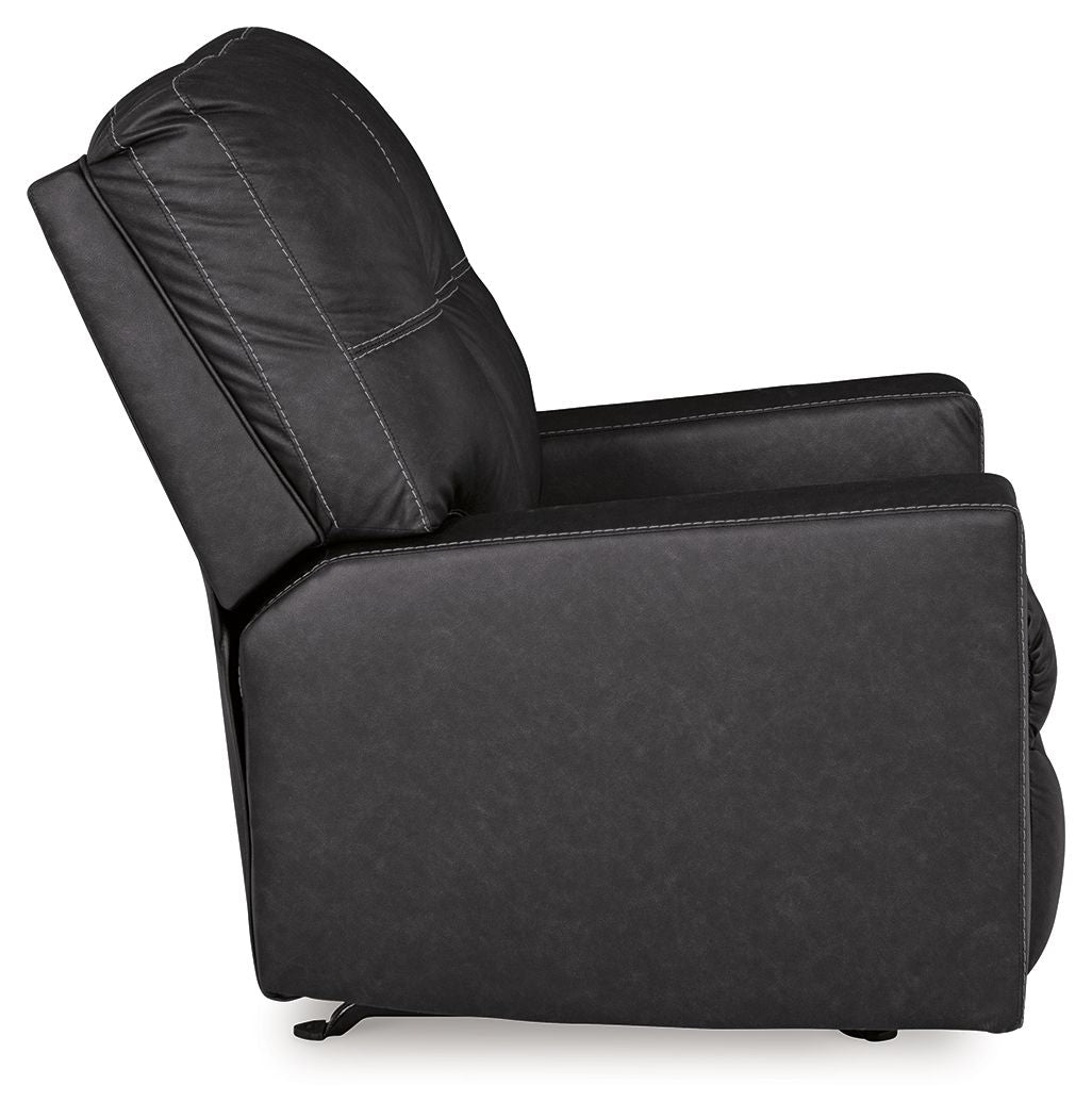 Barlin Mills - Rocker Recliner - Faux Leather - Carbon - Image 3