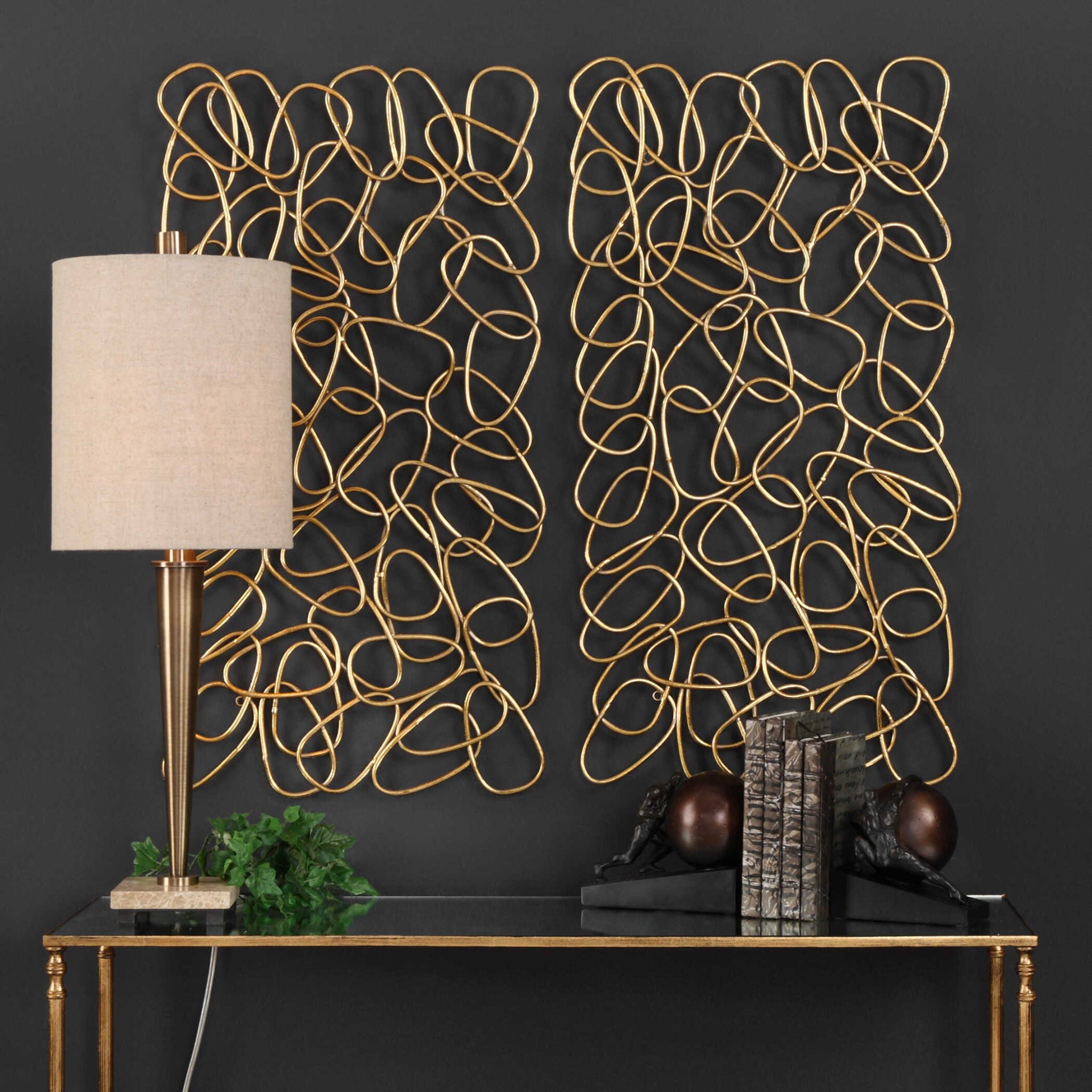 In The Loop - Wall Art (Set of 2) - Gold - Image 2