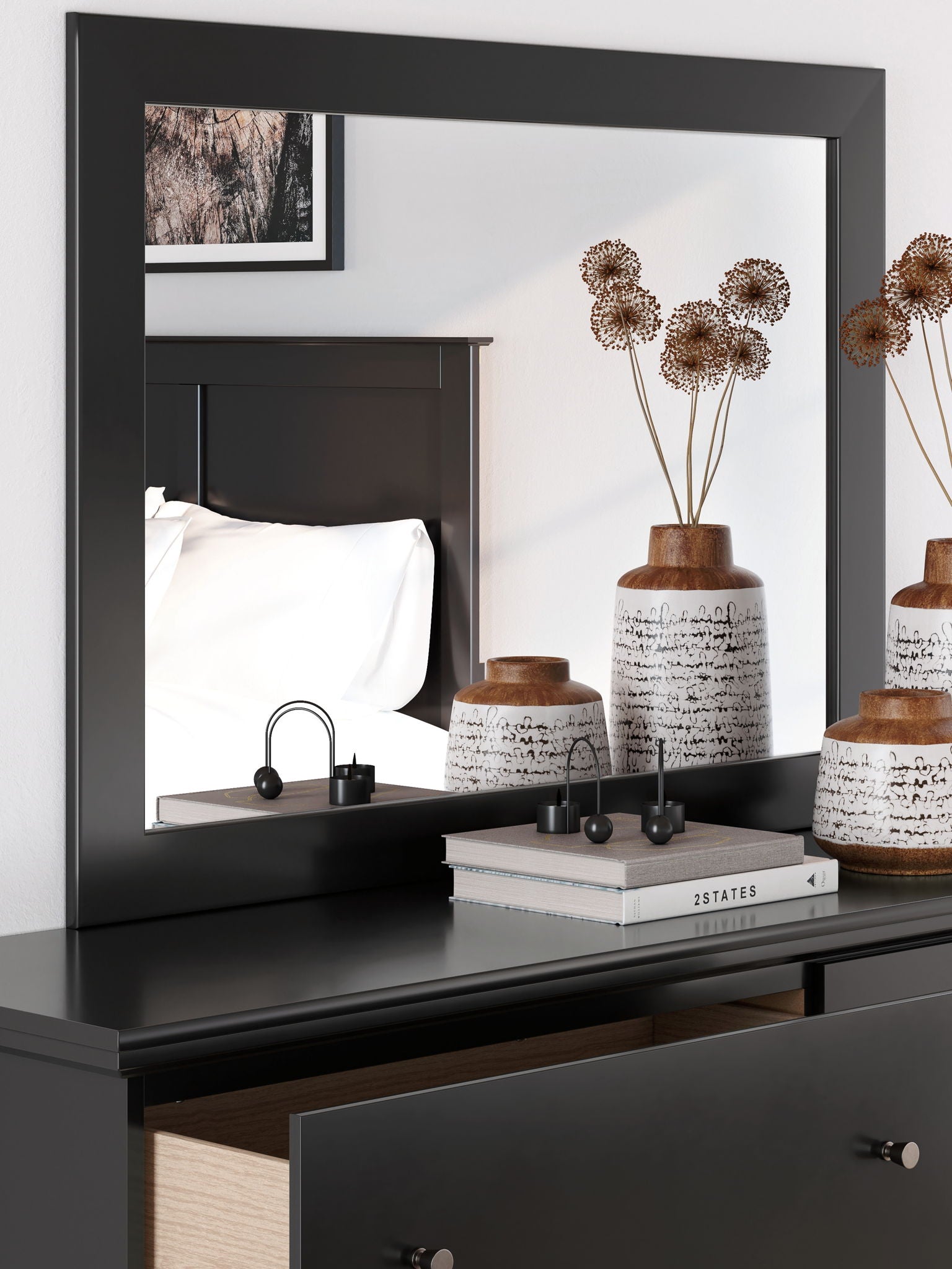 Maribel - Bedroom Mirror - Black - Image 2