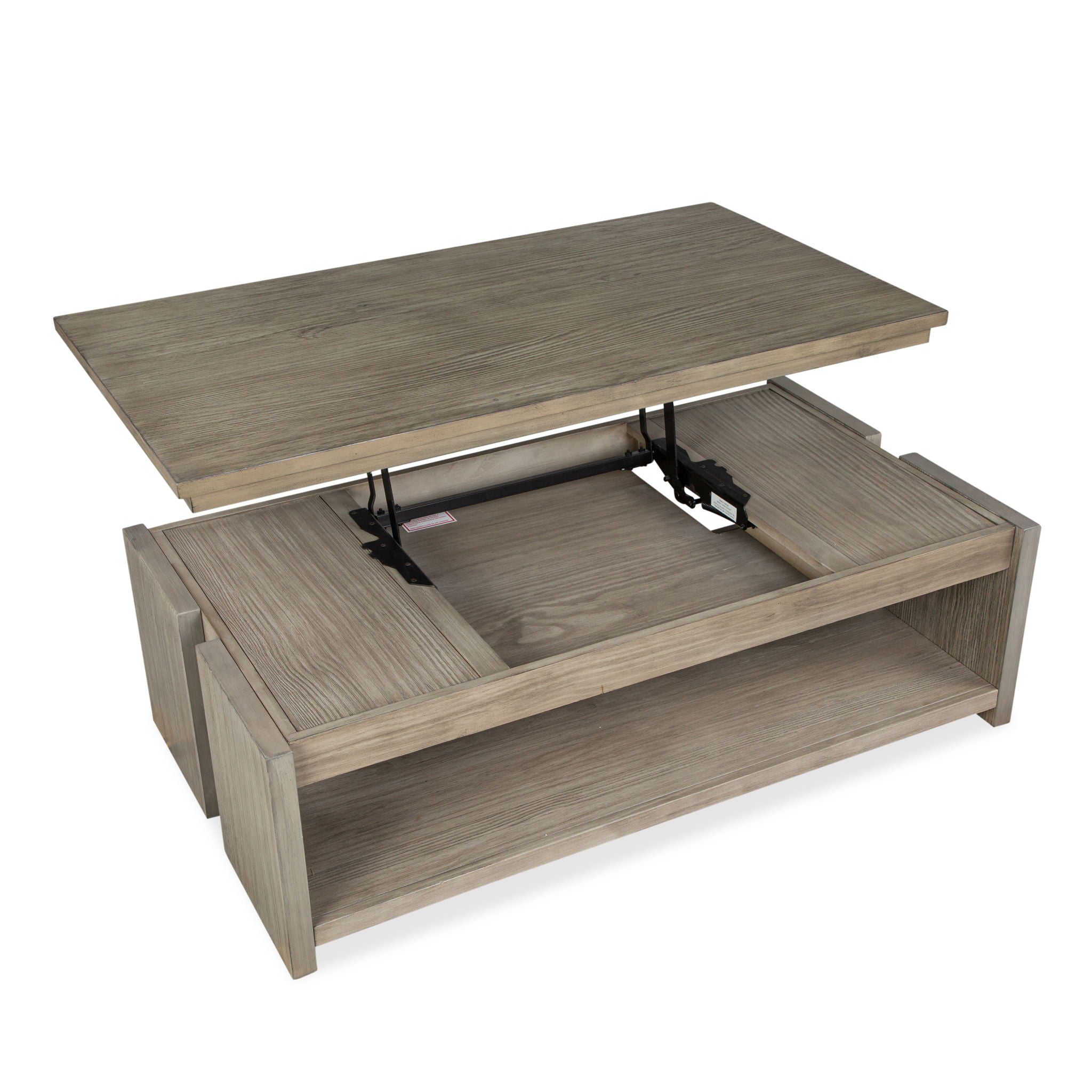 Conrad - Rectangular Lift Top Storage Cocktail Table With Casters - Stone Harbor Gray - Image 3