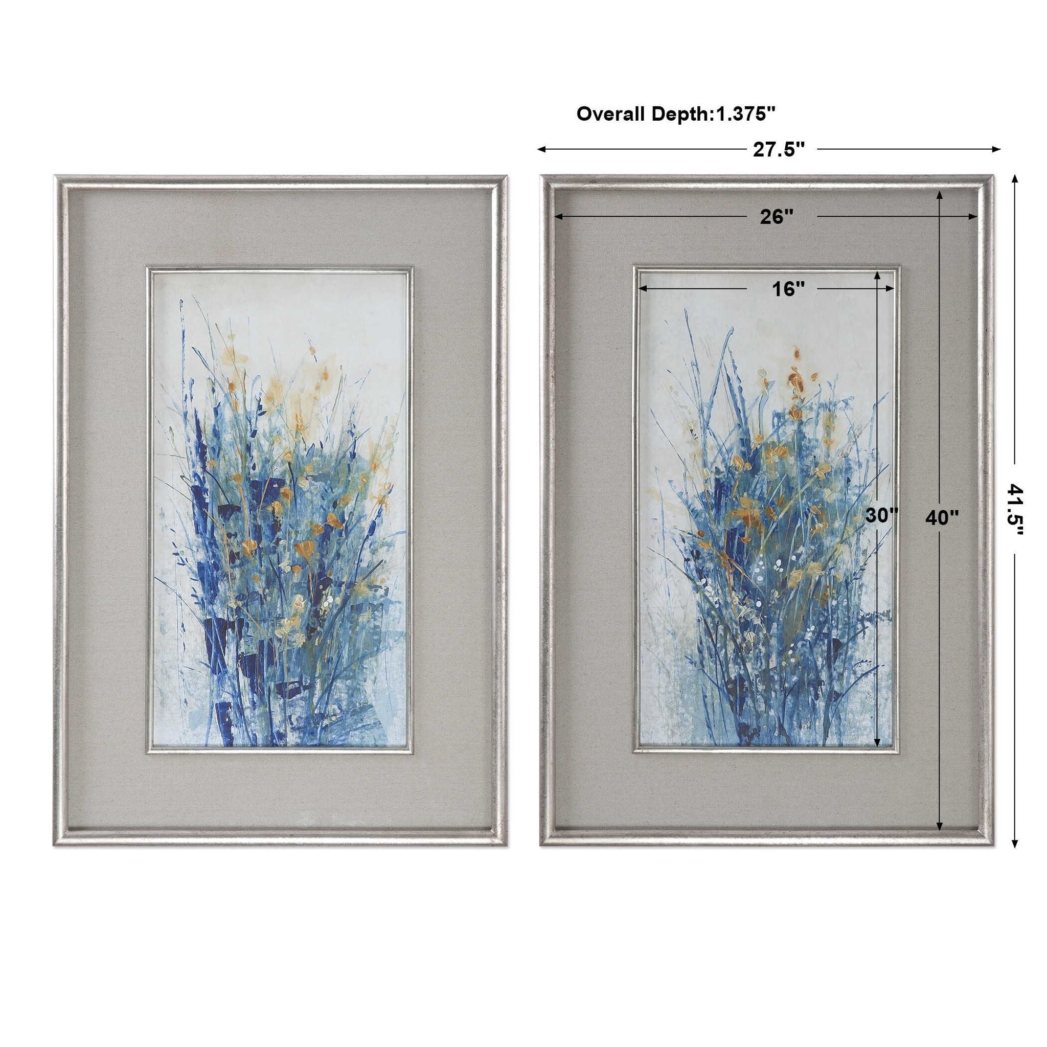 Indigo Florals - Framed Art (Set of 2) - Blue - Image 2