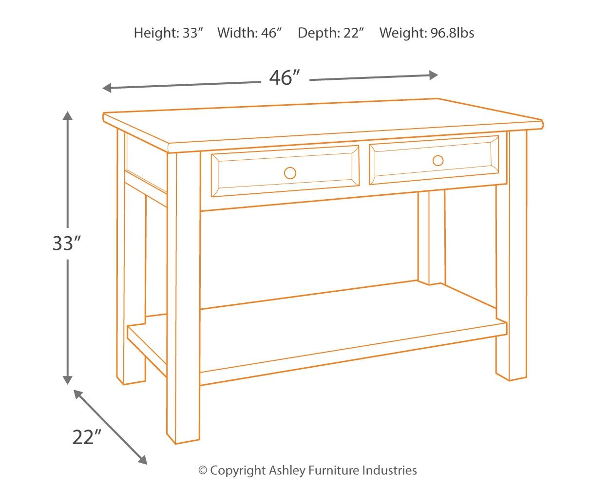 Tyler Creek - Sofa Table - Grayish Brown / Black - Image 3