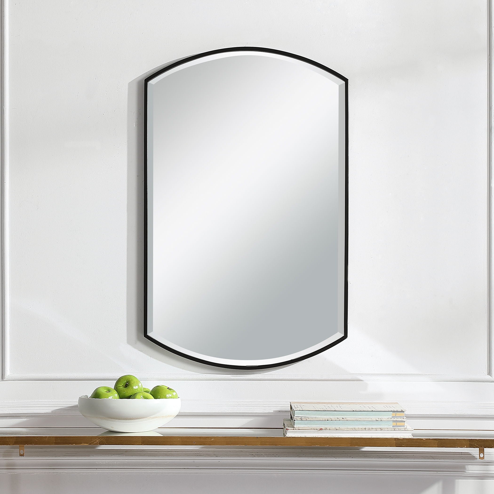 Shield - Shaped Iron Mirror - Black - Image 2