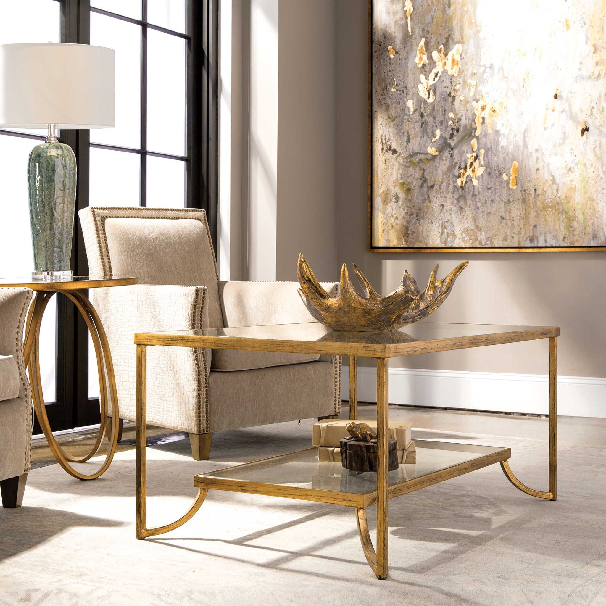 Katina - Leaf Coffee Table - Gold - Image 2