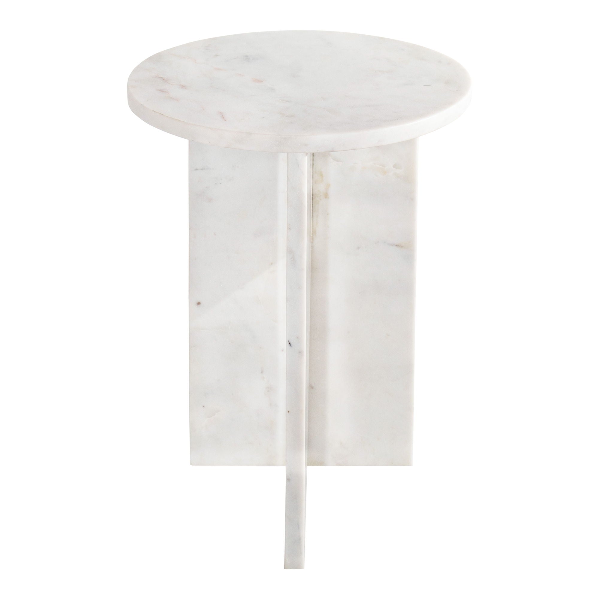 Grace - Marble Accent Table - White - Image 1