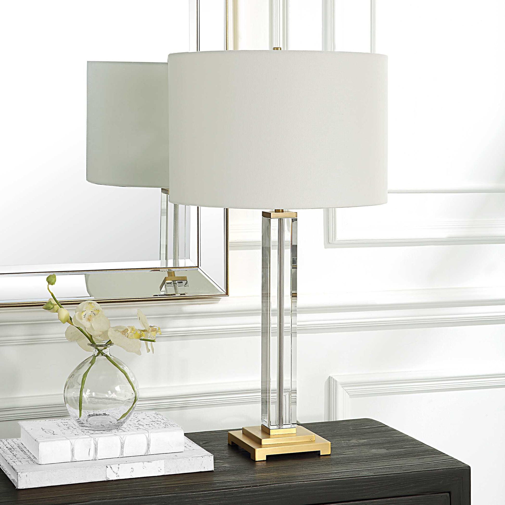 Crystal Column - Table Lamp - Pearl Silver - Image 3