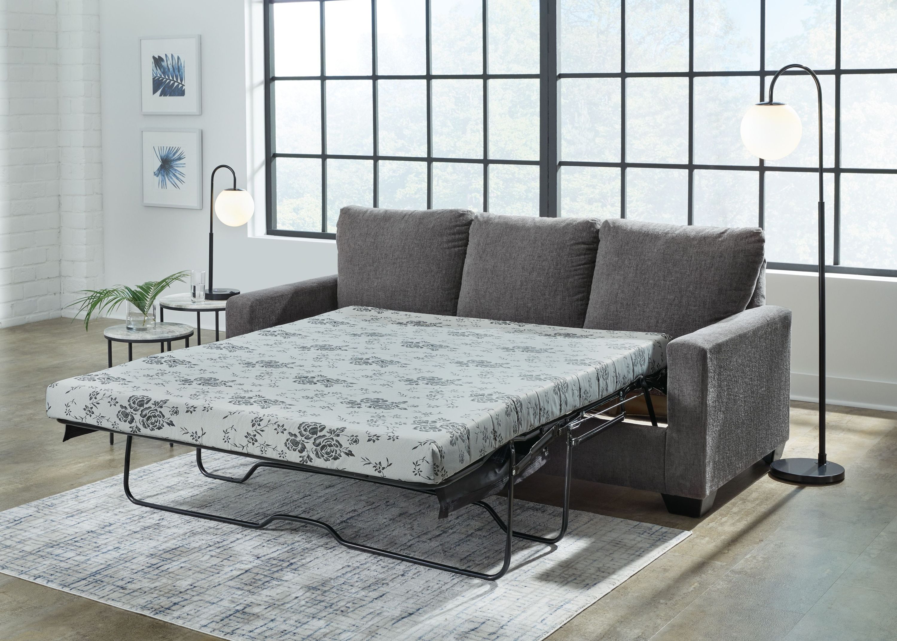 Rannis - Queen Sofa Sleeper - Fabric - Pewter - Image 3