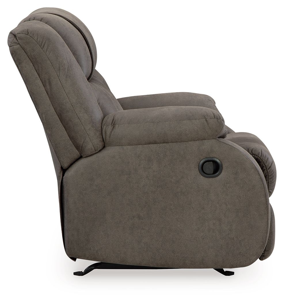 First Base - Rocker Recliner - Faux Leather - Gunmetal - Image 2