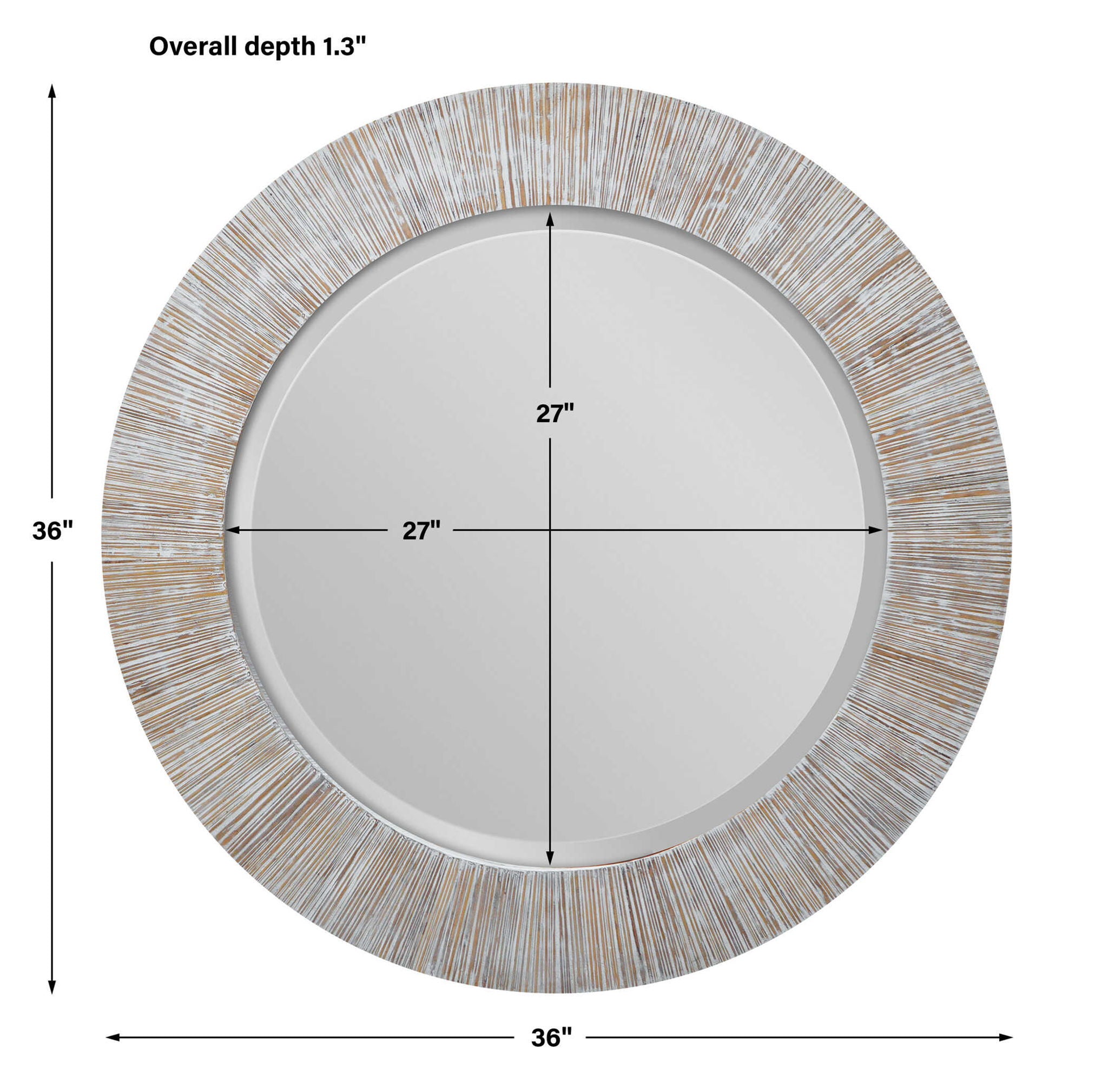 Repose - Round Mirror - Whitewash - Image 2
