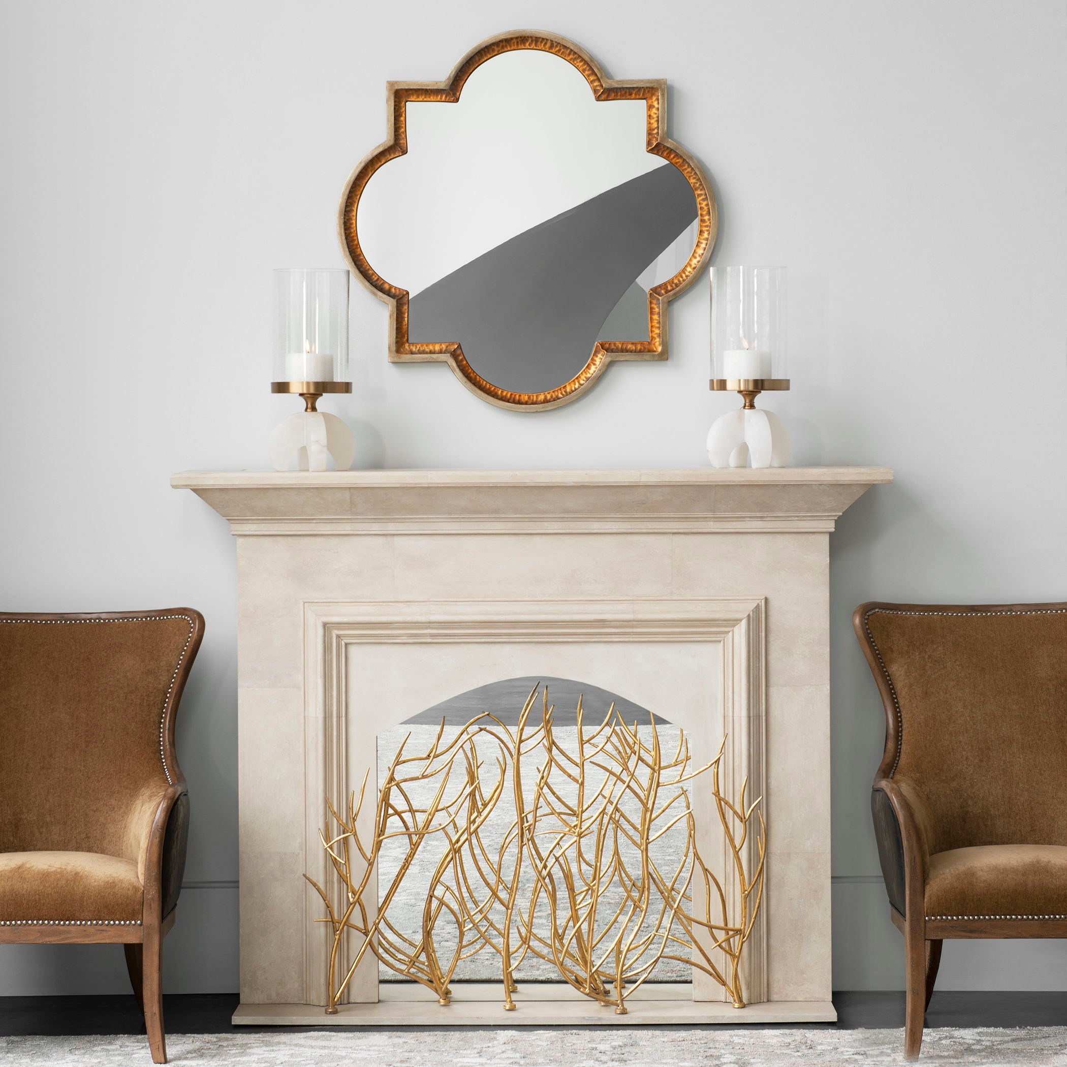 Gold Branches - Decorative Fireplace Screen - Gold - Image 2