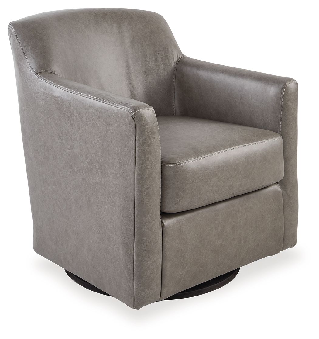 Bradney – Swivel Accent Chair – Leather Match – Fossil