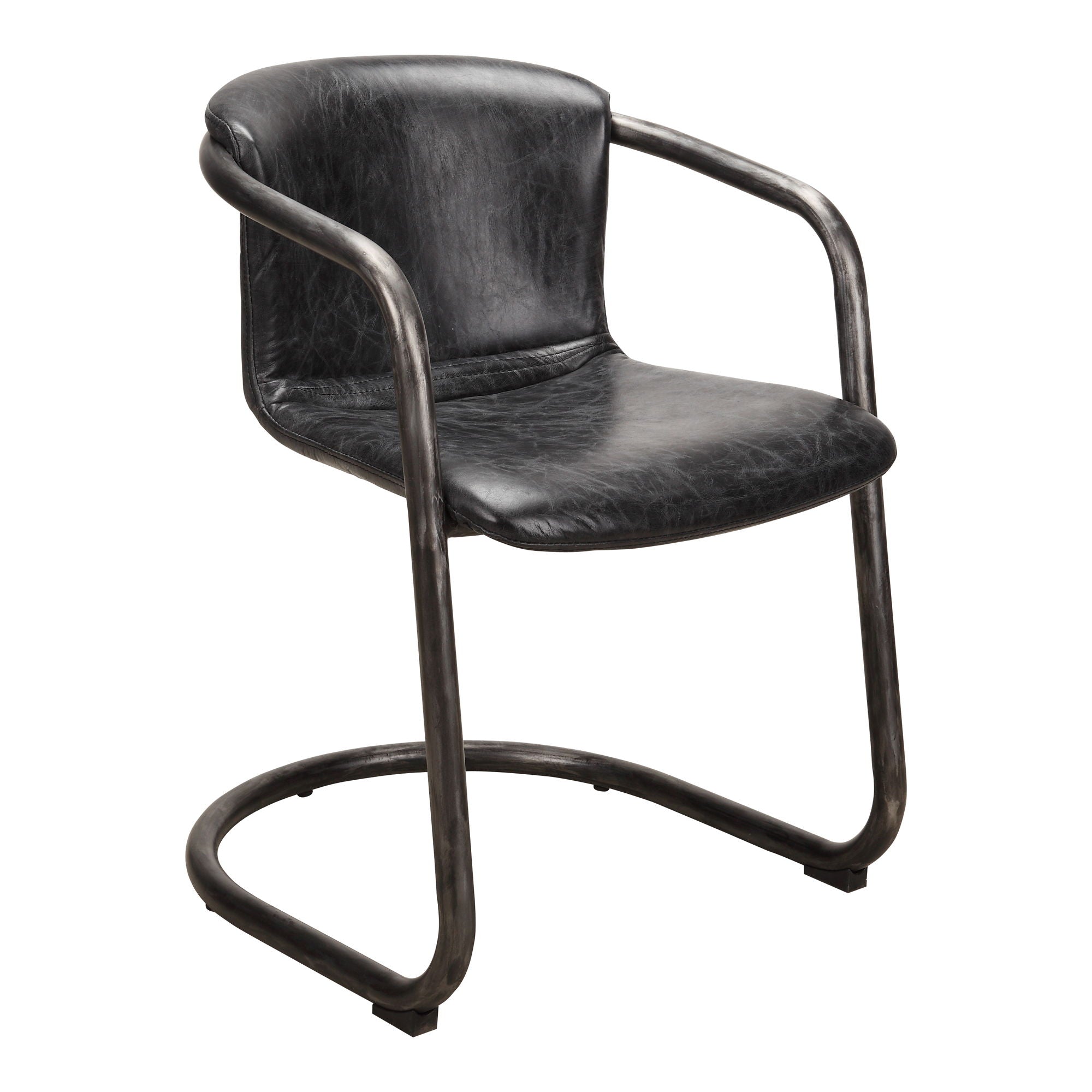Freeman - Leather Dining Chair (Set of 2) - Onyx Black - Image 2