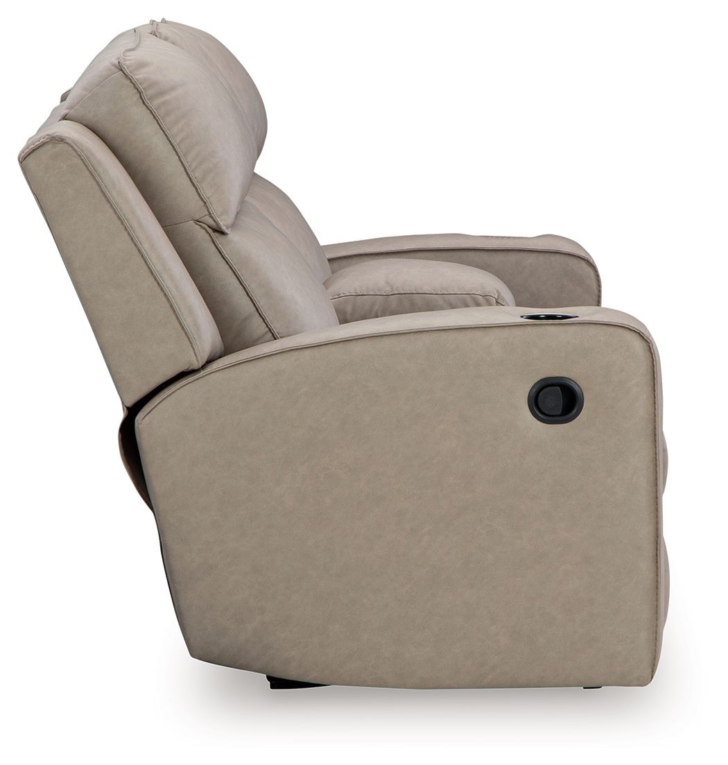 Lavenhorne - Dbl Reclining Loveseat W/Console - Faux Leather - Pebble - Image 2