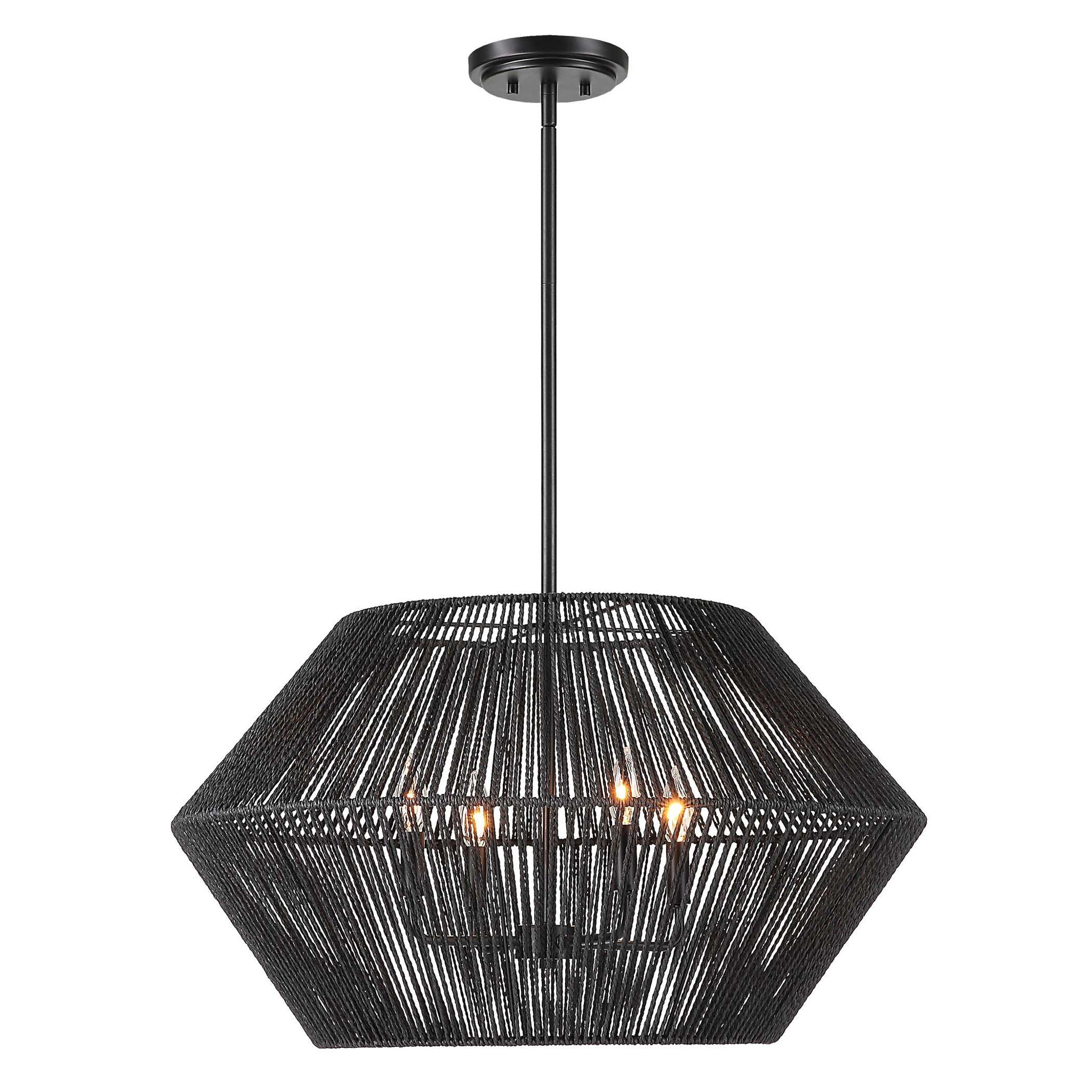Suva - 4 Light Rope Pendant - Black - Image 3