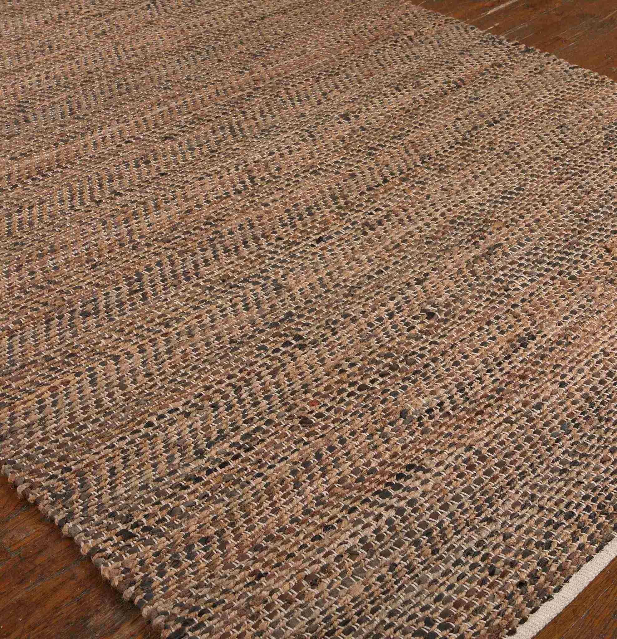 Tobais - Rescued Leather & Fabric Rug - Image 3