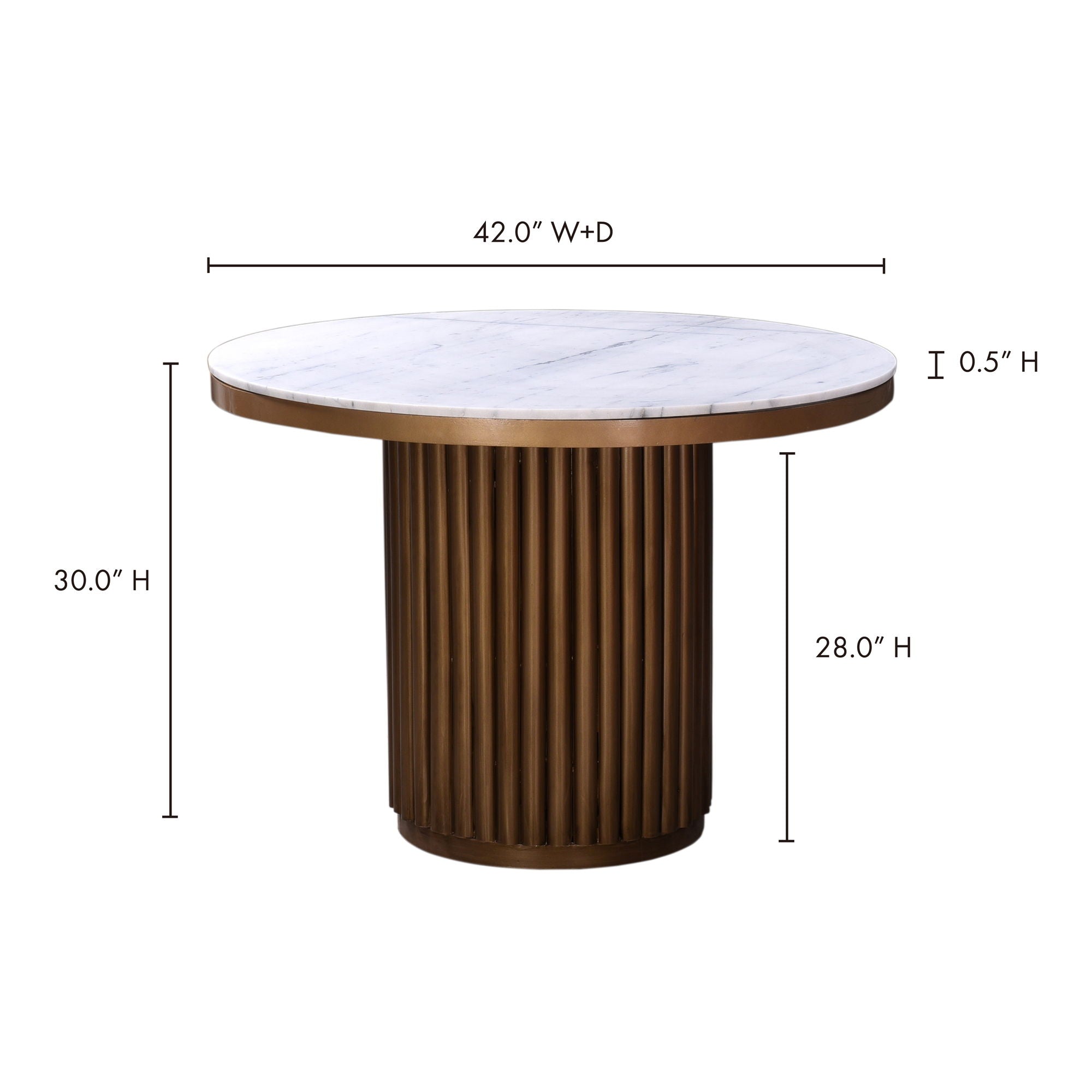 Tower - Dining Table - Antique Brass - Image 3