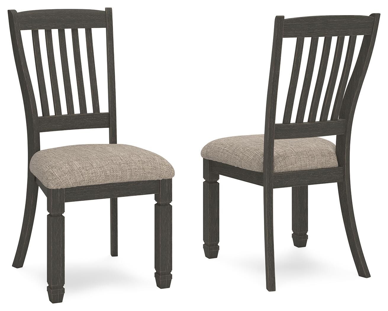Tyler Creek - Dining UPH Side Chair (Set of 2) - Slatback - Black / Grayish Brown - Image 1