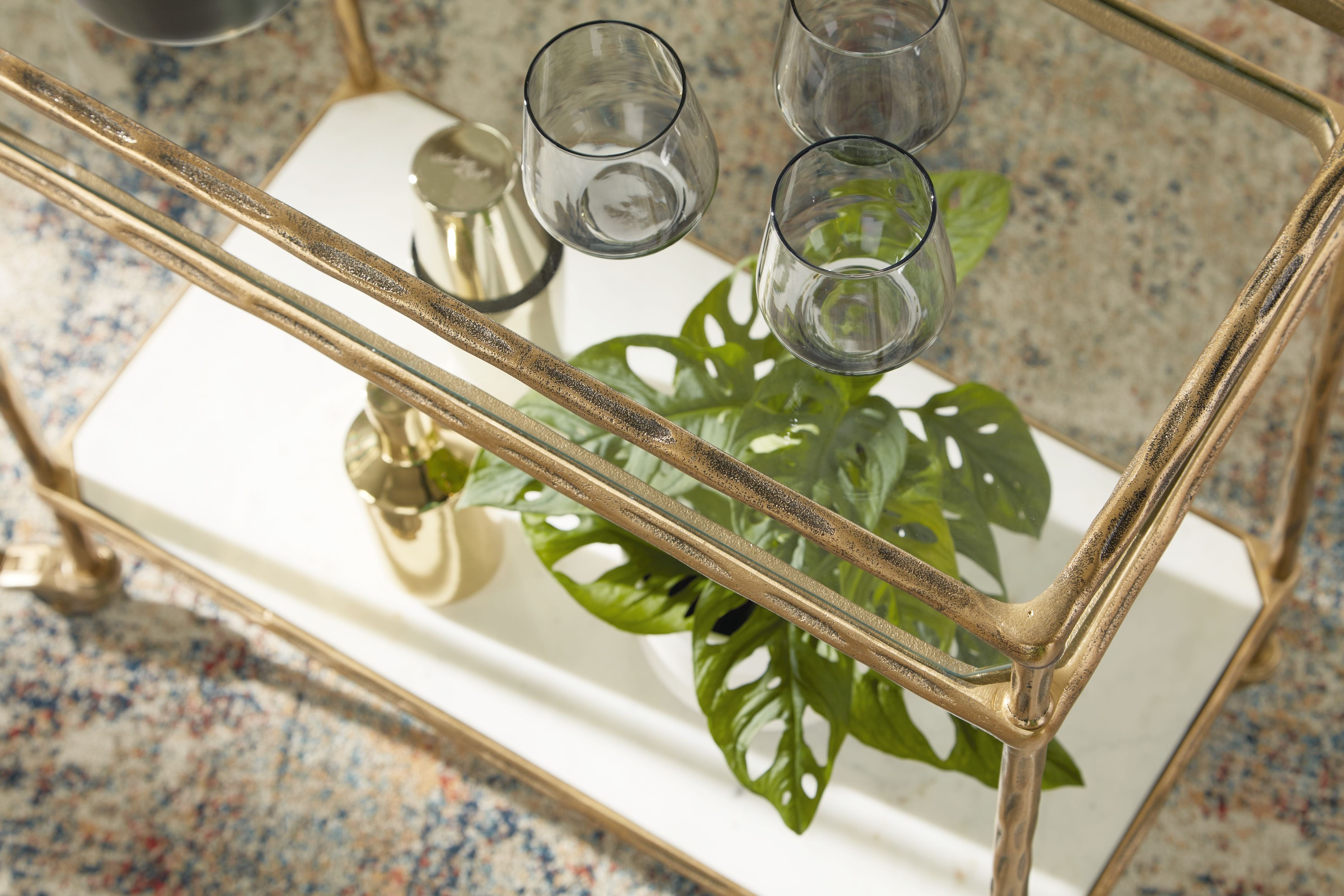 Plattfield - Bar Cart - Antique Gold Finish - Image 2