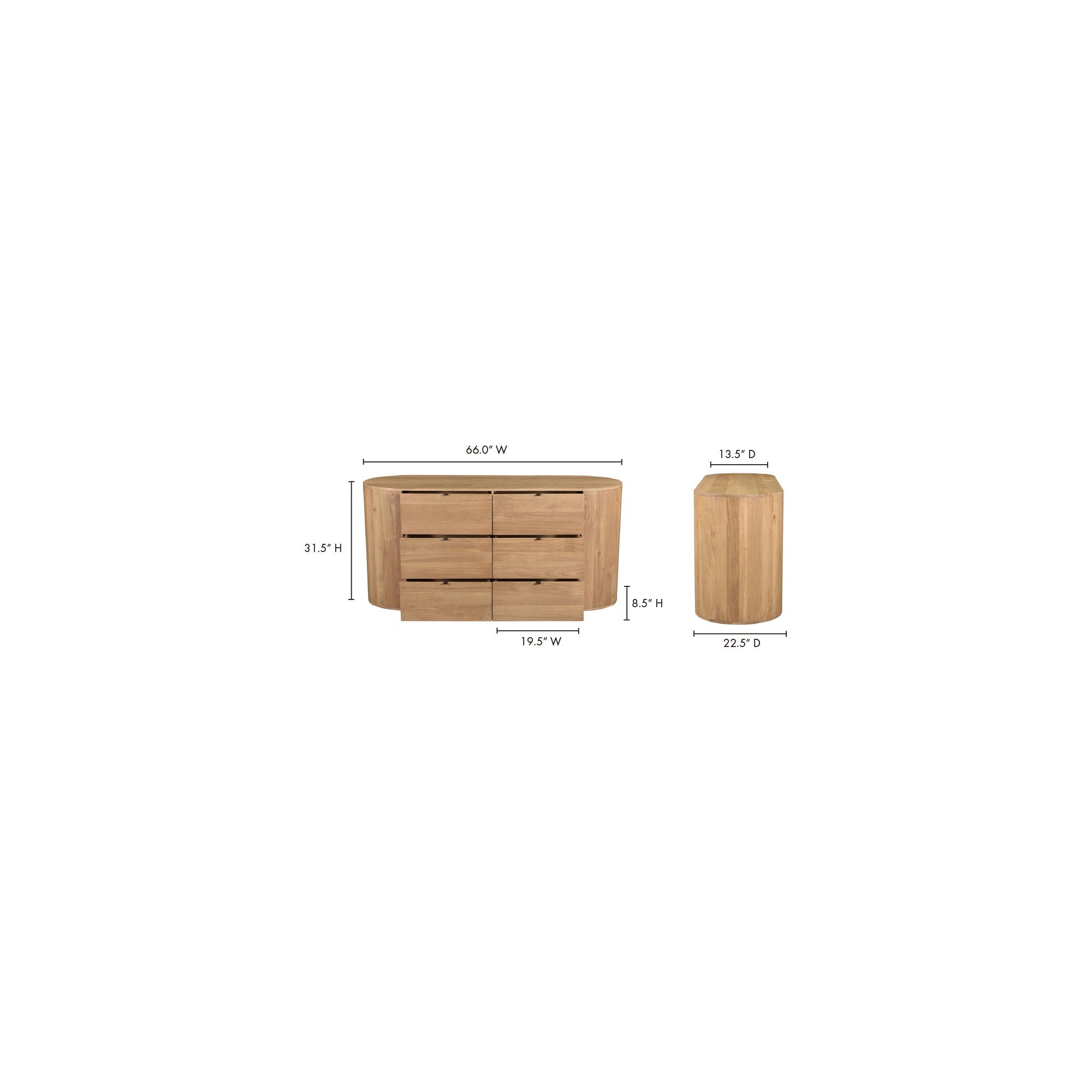 Theo - 6 Drawer Dresser - Light Brown - Image 3