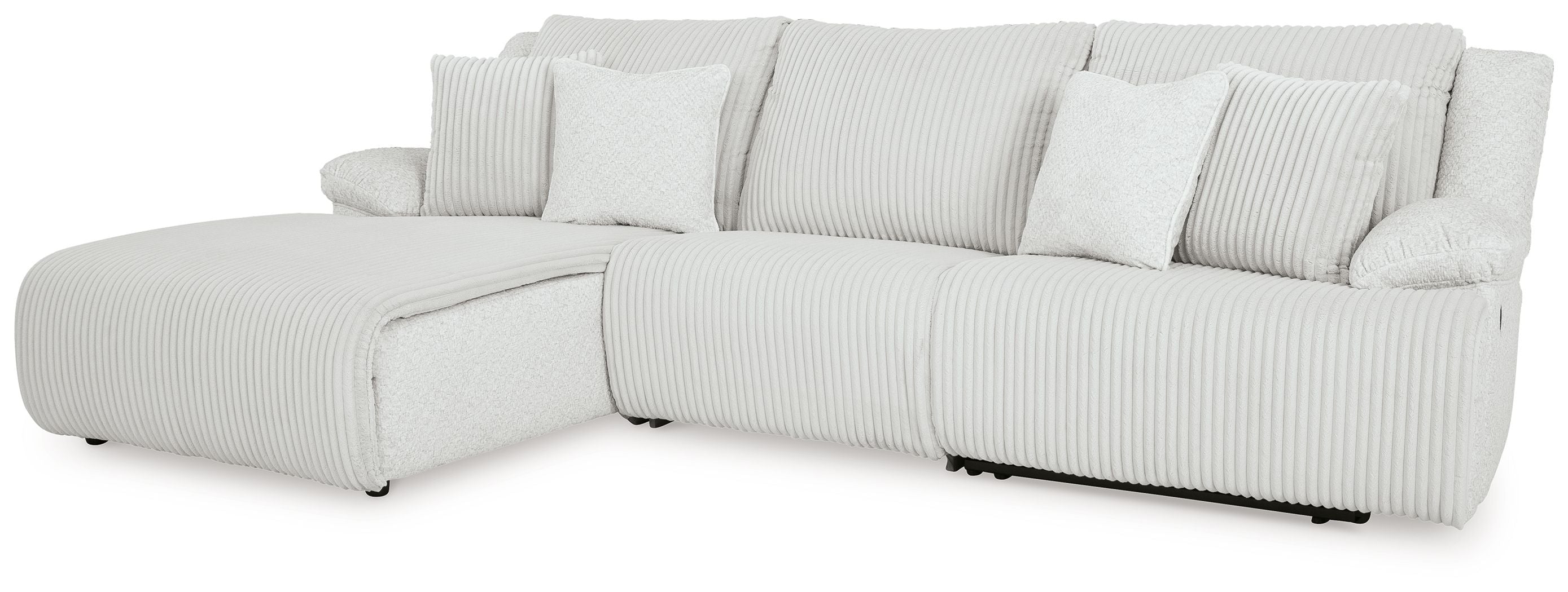 Top Tier – 3-Piece Sectional Sofa With LAF Press Back Chaise – Alloy