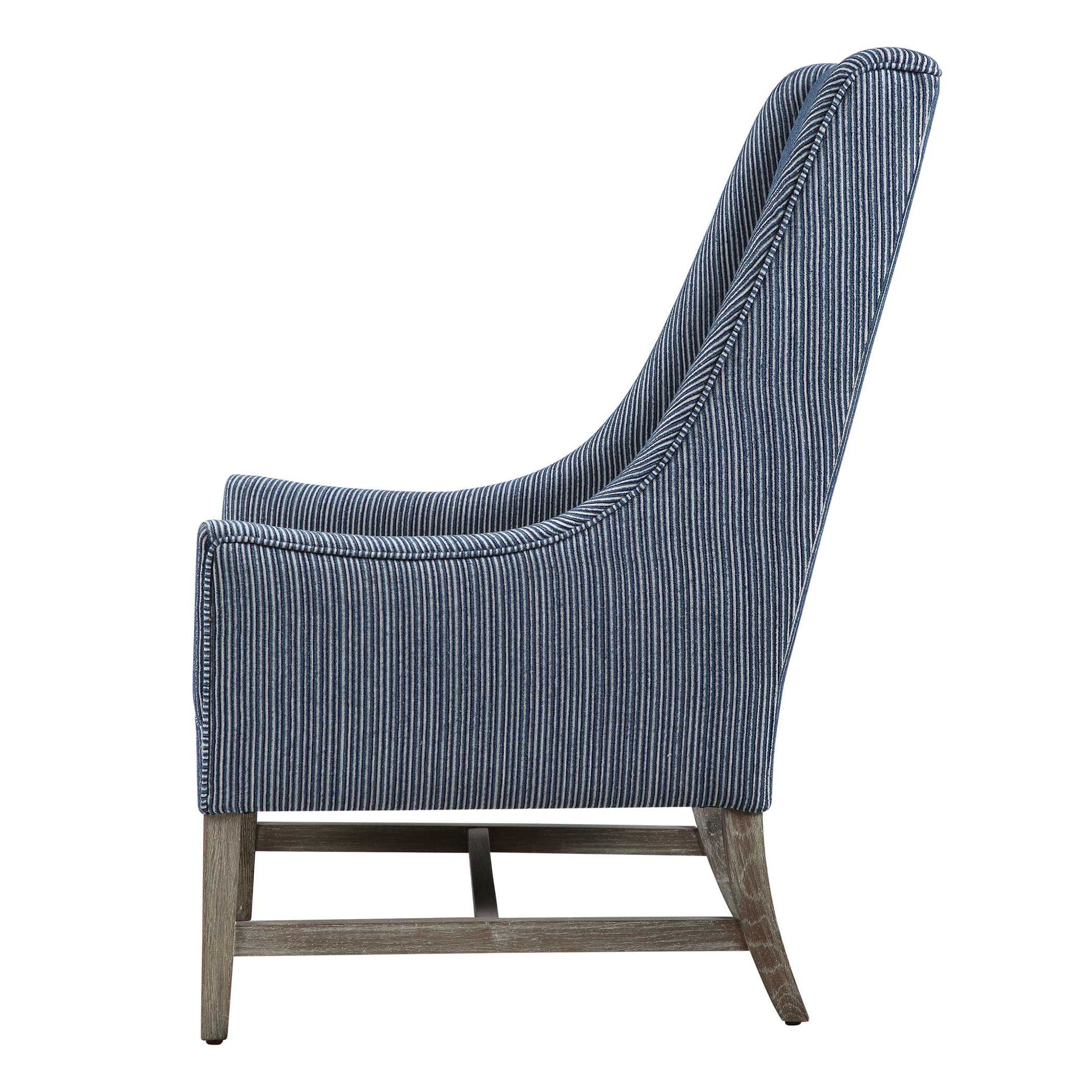 Galiot - Wingback Accent Chair - Blue - Image 2
