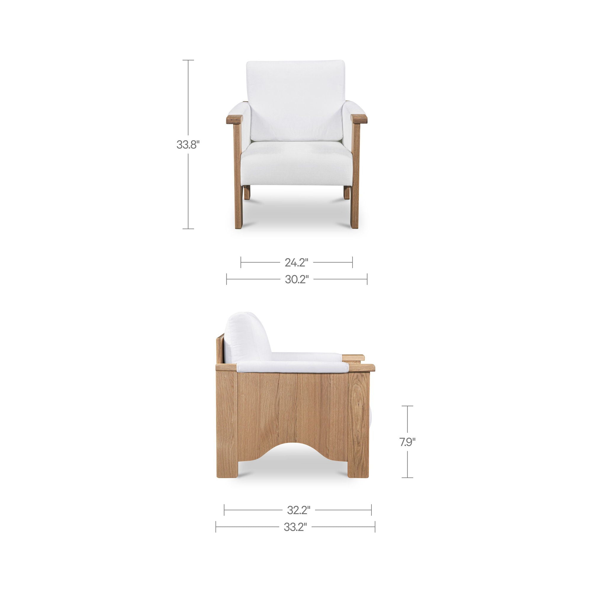 Bauer - Accent Chair - Cream / White / Light Brown - Image 2