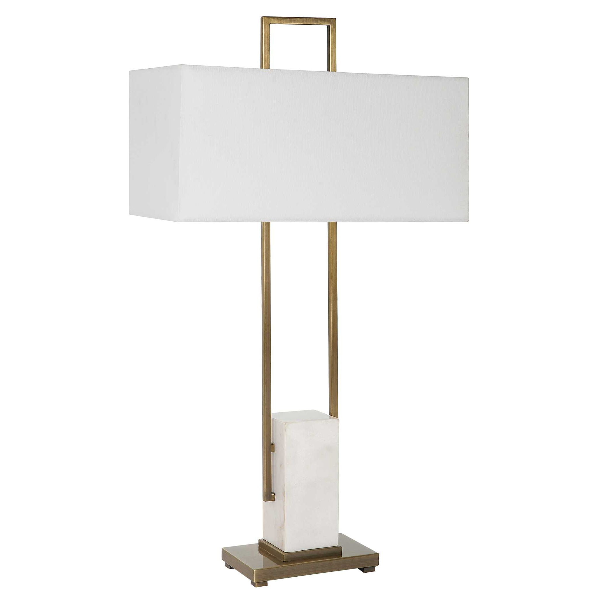 Column - White Marble Table Lamp - Image 3