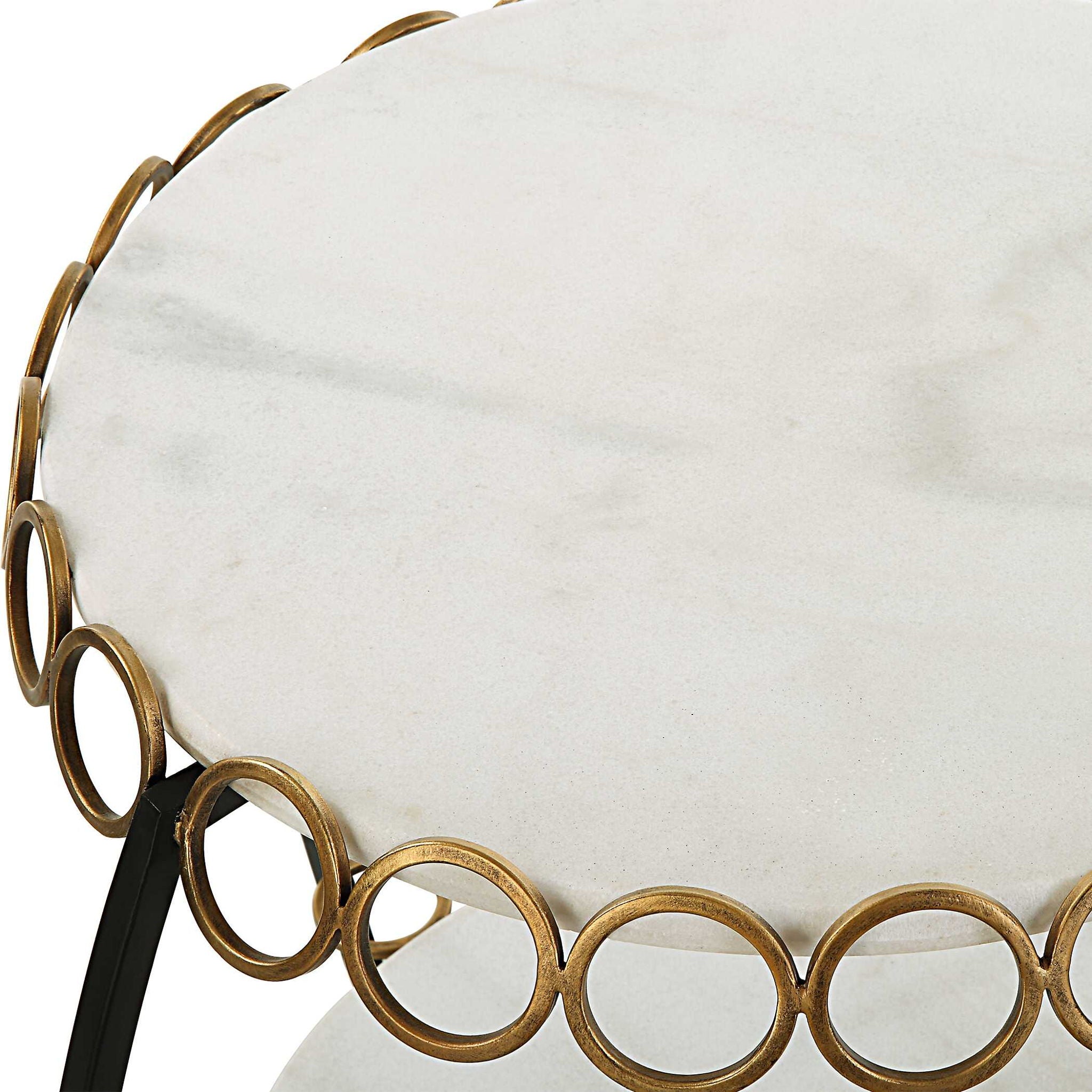 Chainlink - Marble Side Table - White - Image 2