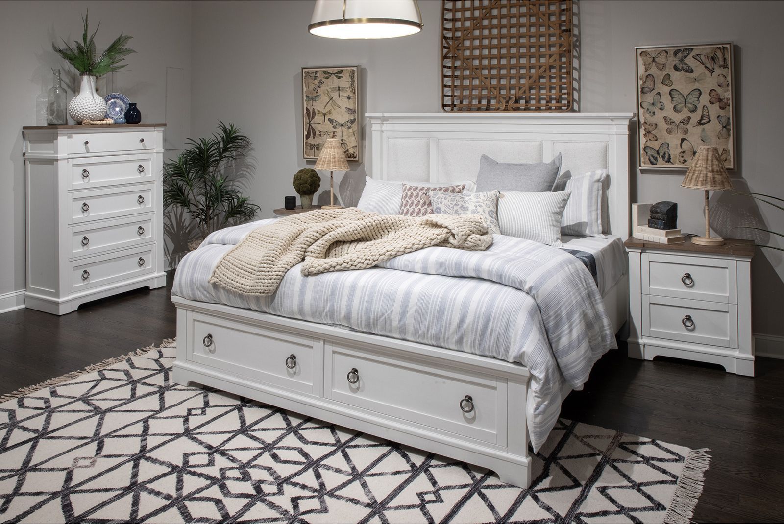Kingston - Drawer Nightstand - Whisper White And Cerused Nutmeg - Image 3