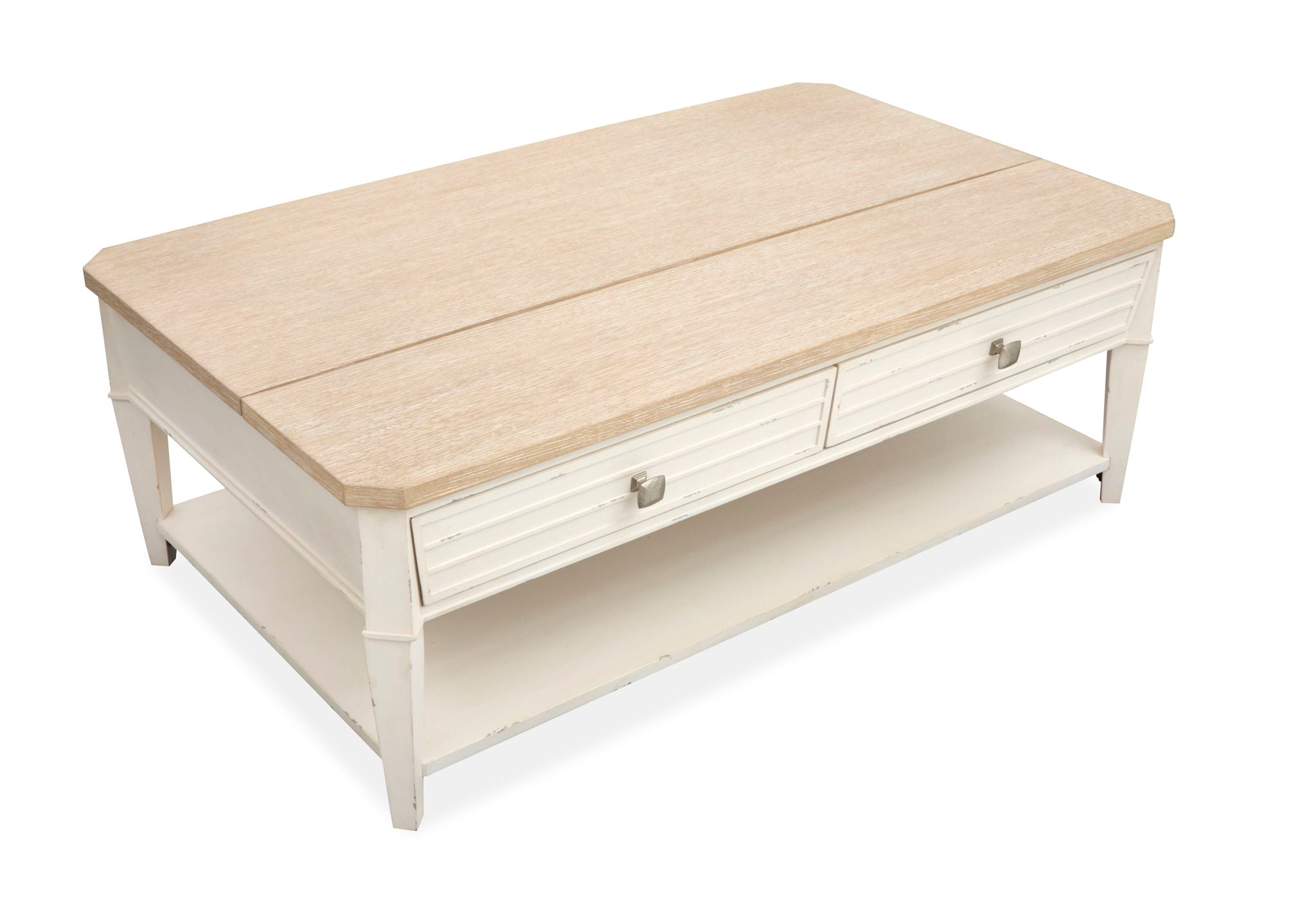 Echo Isles - Lift Top Storage Cocktail Table With Casters - Sea Pearl And Driftwood - Image 3