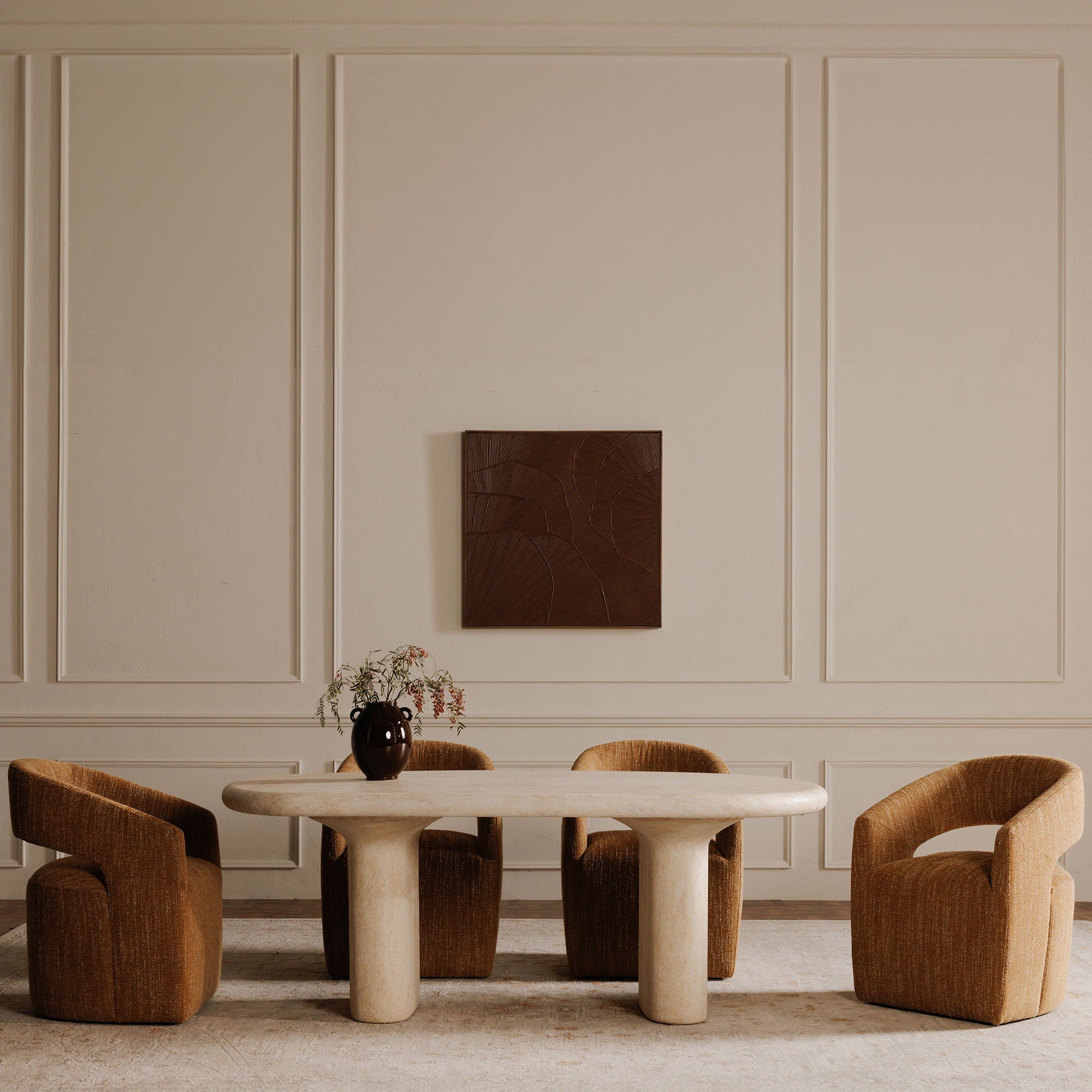 Barrow - Rolling Dining Chair - Amber Glow / Yellow - Image 3